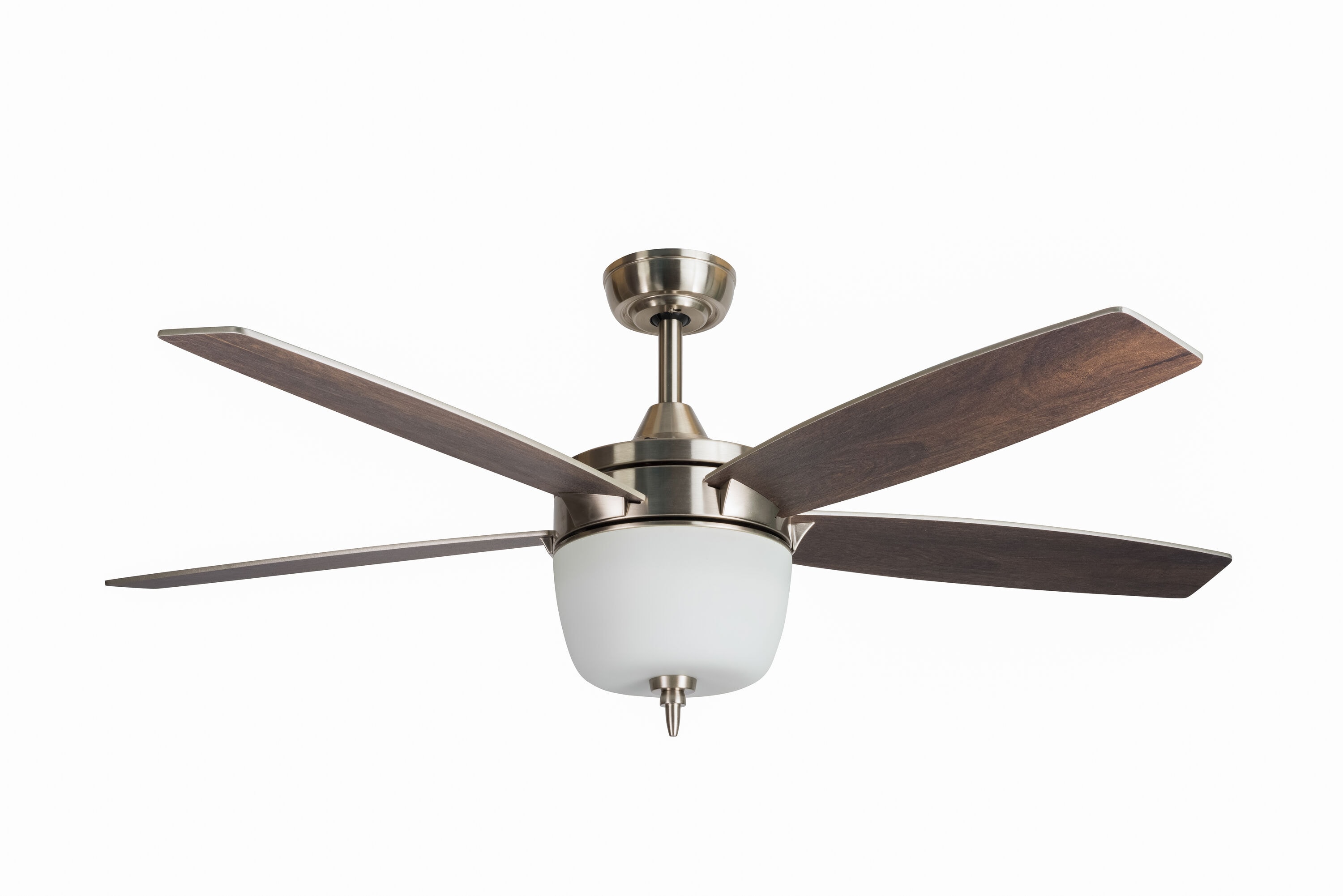 BLUE MOUNTAIN FANS 22500 Tulip 52-in Integrated LED Silver with Silver and Cherry Blades Ceiling Fan With Light - Remote Included ( 5 -Blade )