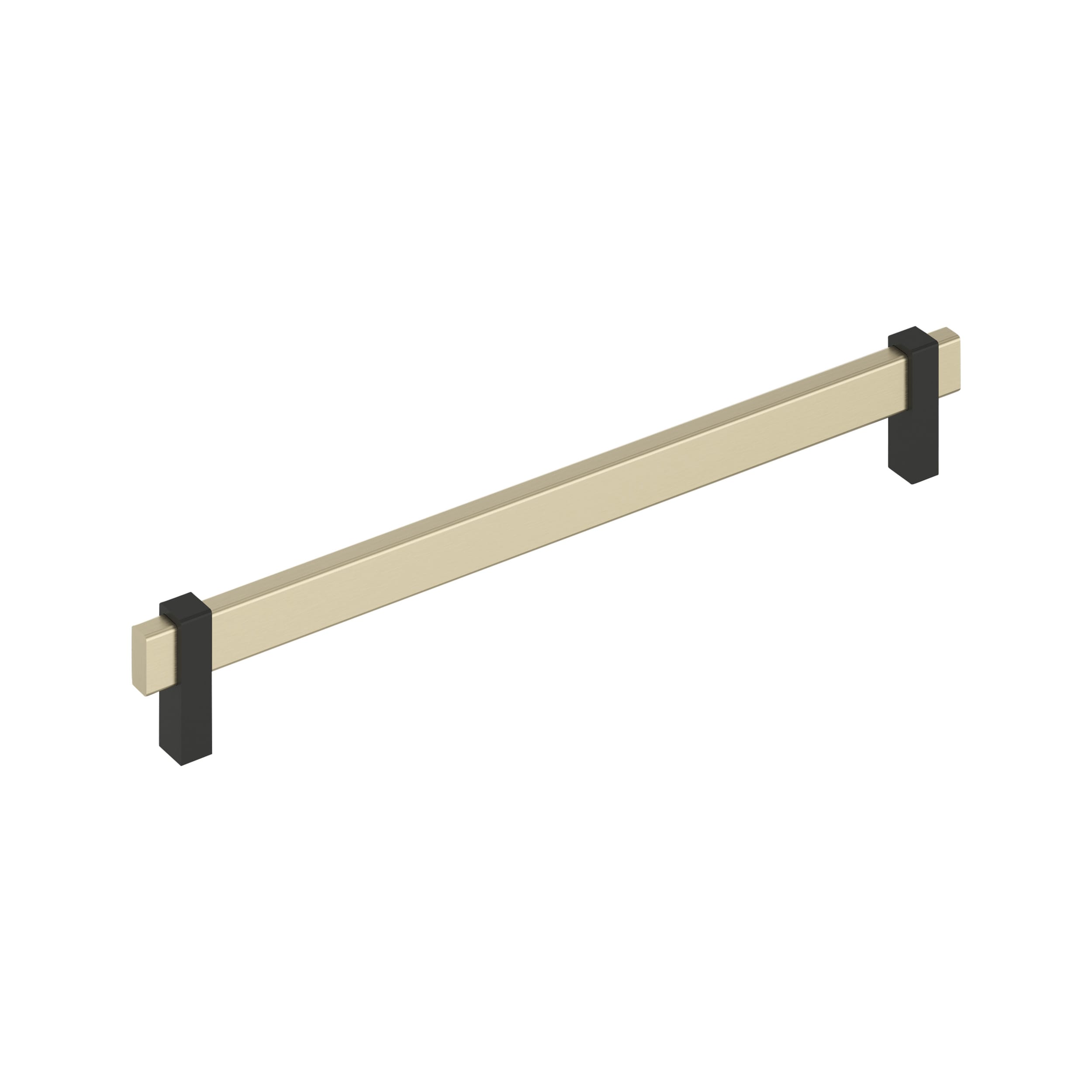 Amerock BP36726BBZMB Mulino 10-1/16-in , 256mm Center to Center Golden Champagne/Matte Black Rectangular Bar