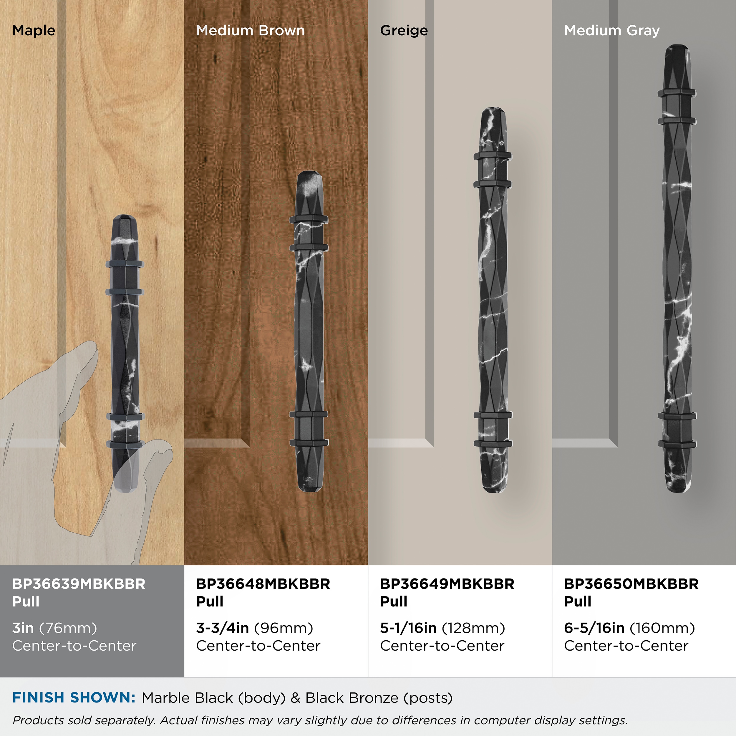 Amerock BP36639MBKBBR Cabinet-Pulls - View #4