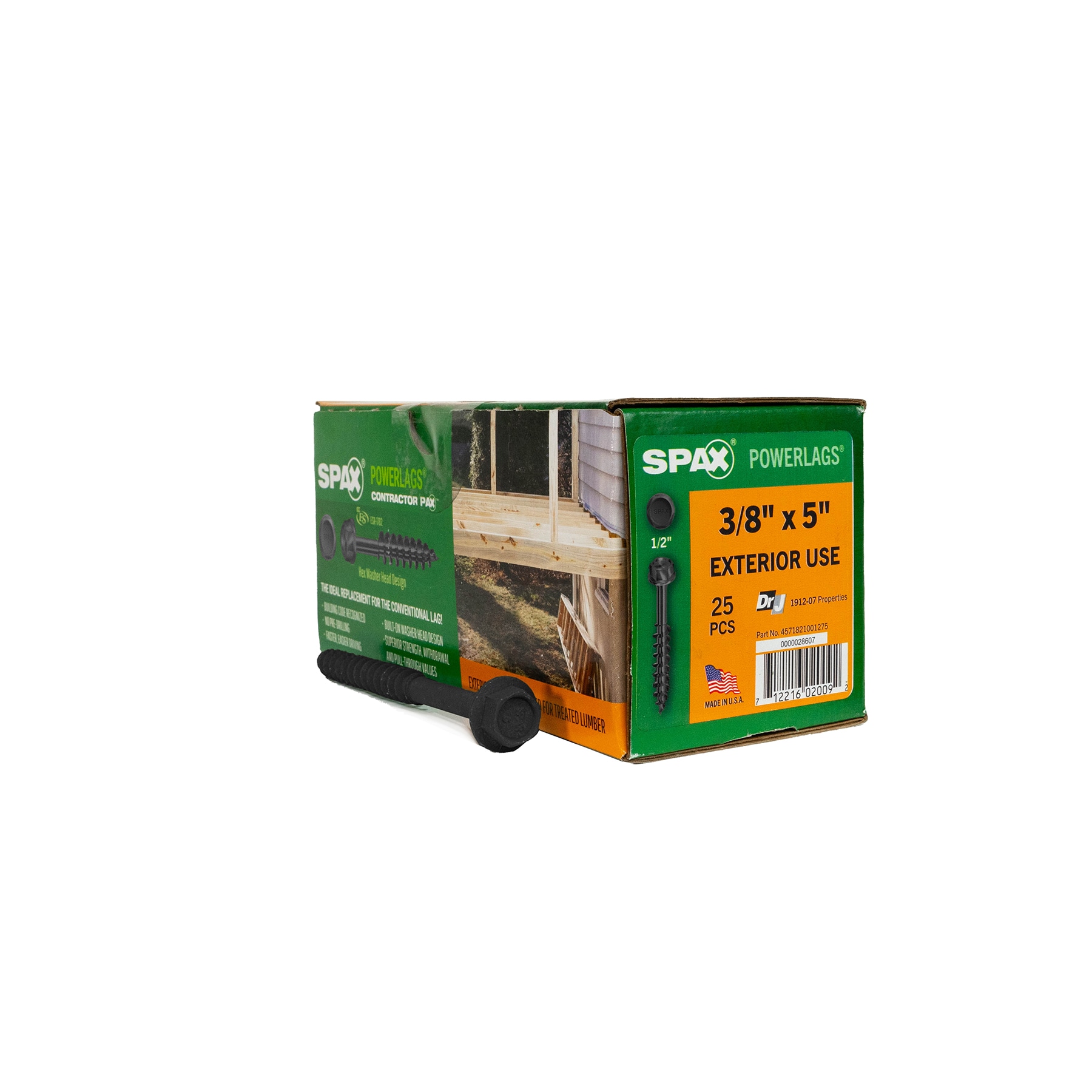 SPAX 4571821001275 3/8-in x 5-in Black Coated Hex -Head Exterior Structural wood screws 25 -Pack