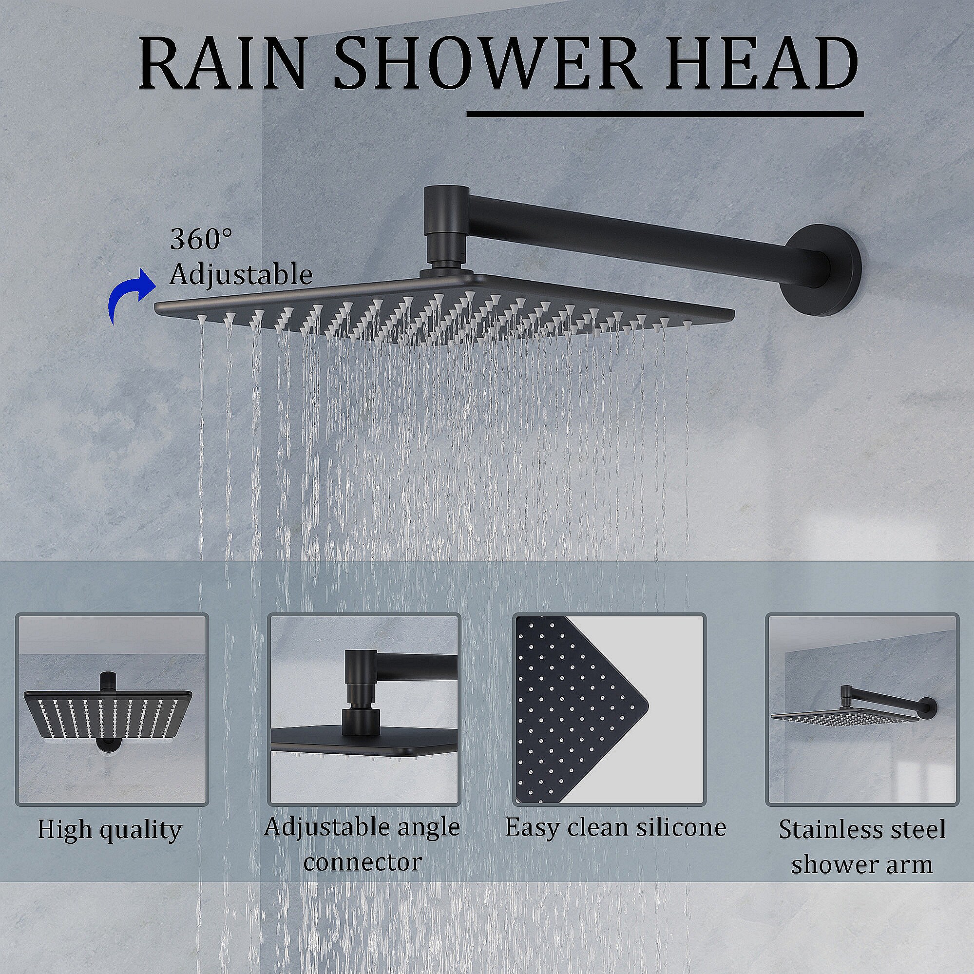 LIVIZA WB-85042-MB Showerhead-Bar-Panels - View #9