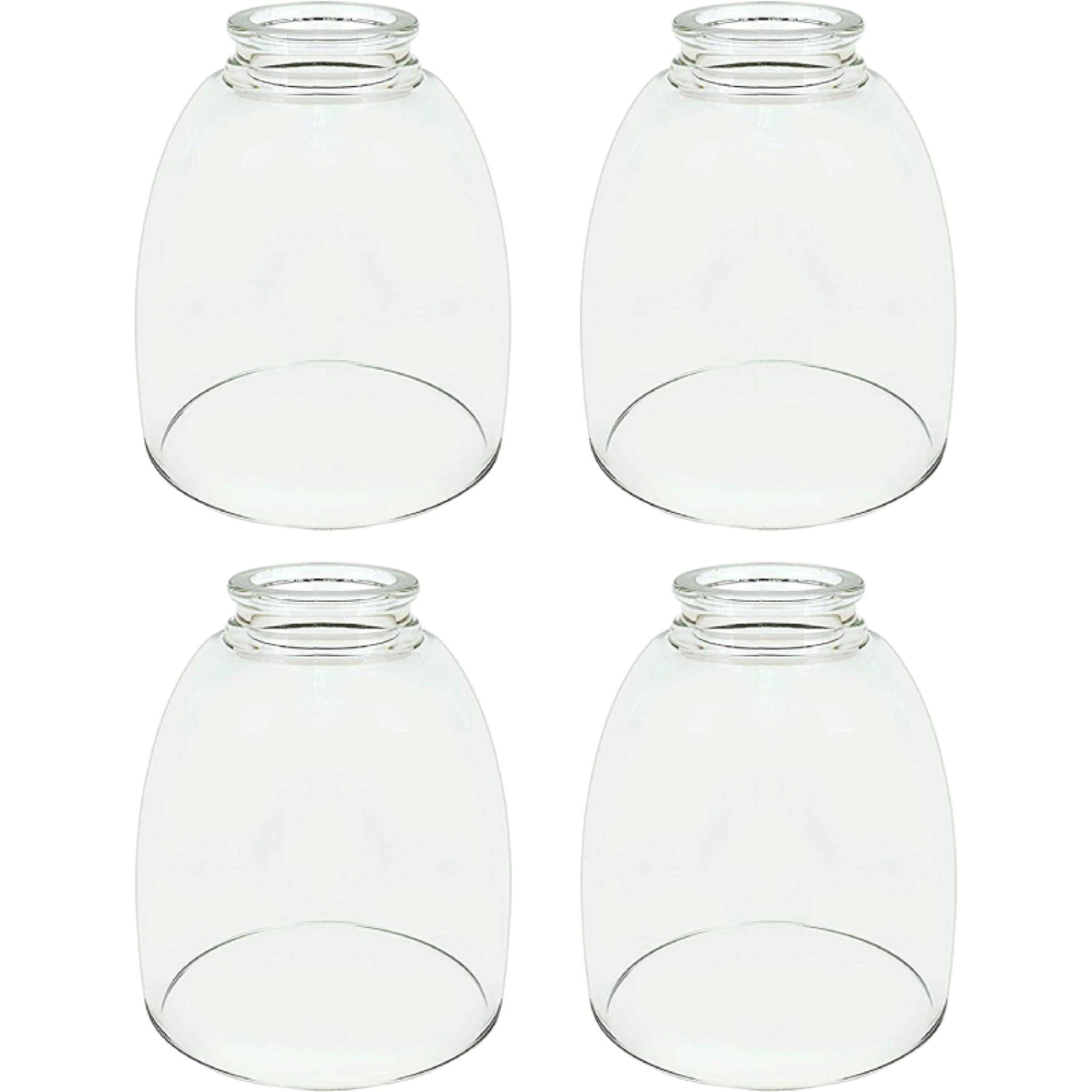 Aspen Creative Corporation 23073-4 5.5-in x 4.625-in Bowl Clear Clear glass Ceiling fan light shade with 2-1/8-in Fitter (Setscrew Fitter)