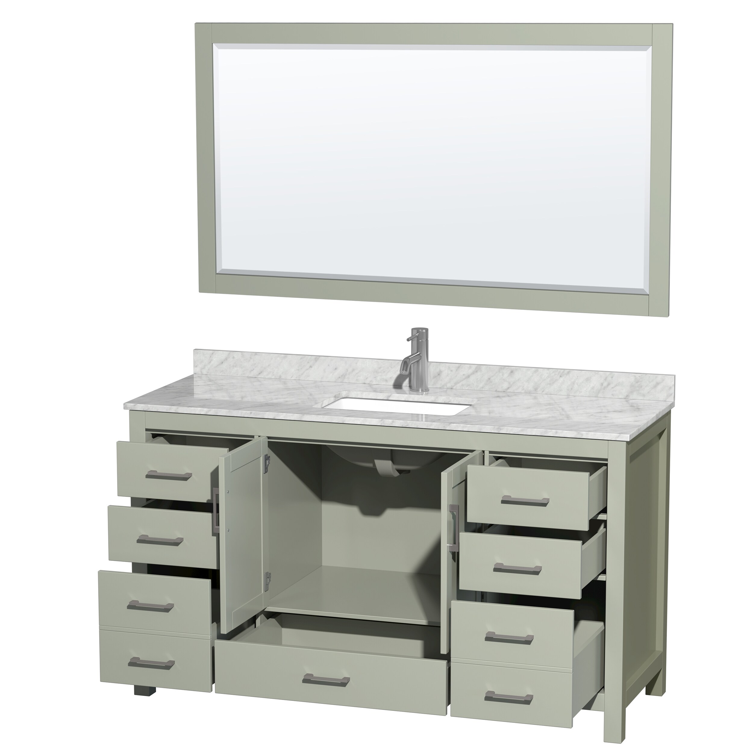 Wyndham Collection WCS141460SLGCMUNSM58 Bath-Vanity-Combo - View #2