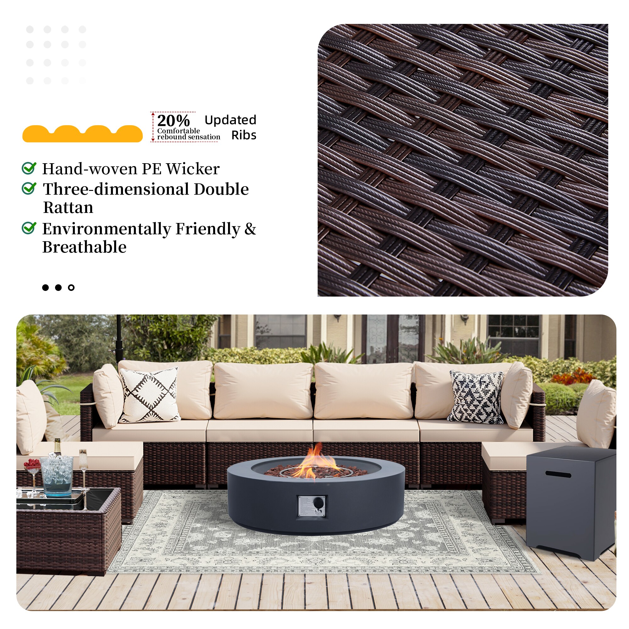 UPHA PL-2CZ-42MDK-Z1-T Patio-Conversation-Sets - View #5