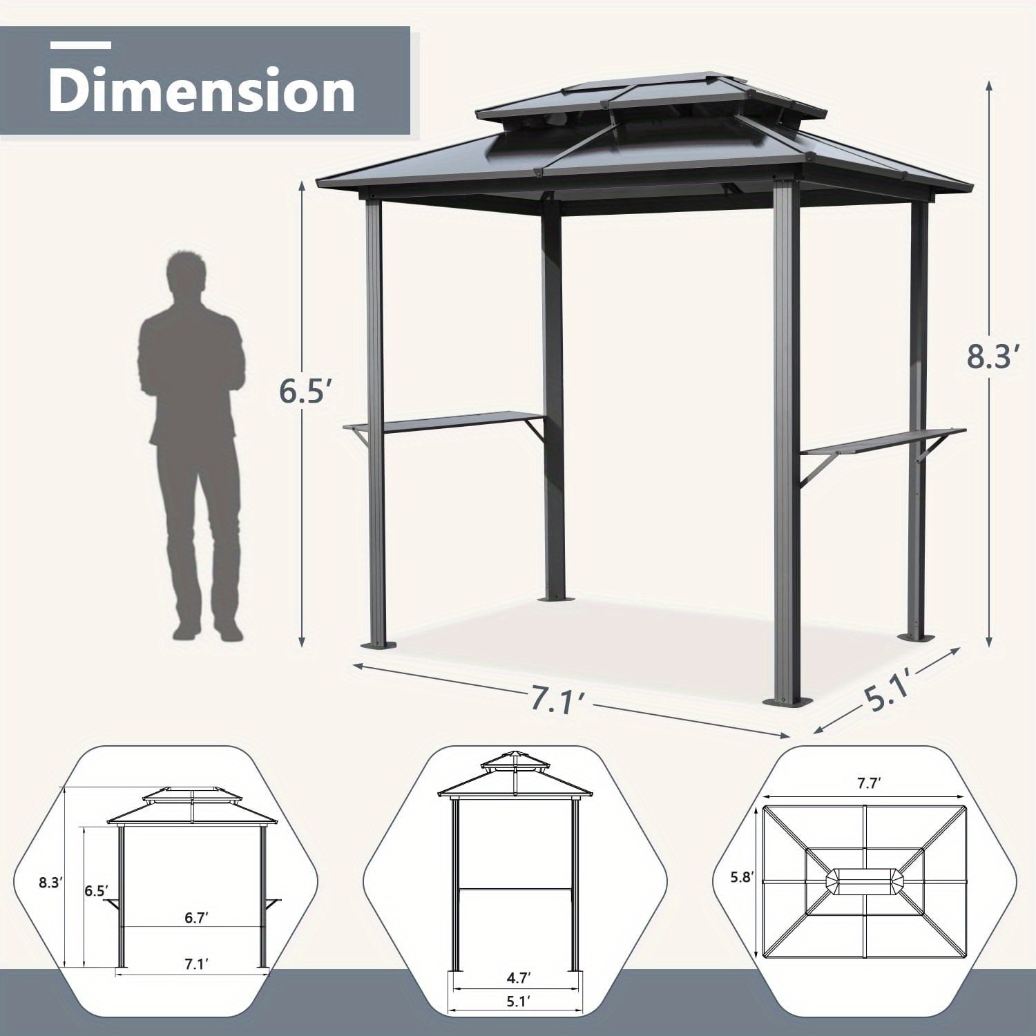 EROMMY WQG112 Wood-Resin-Gazebos - View #2