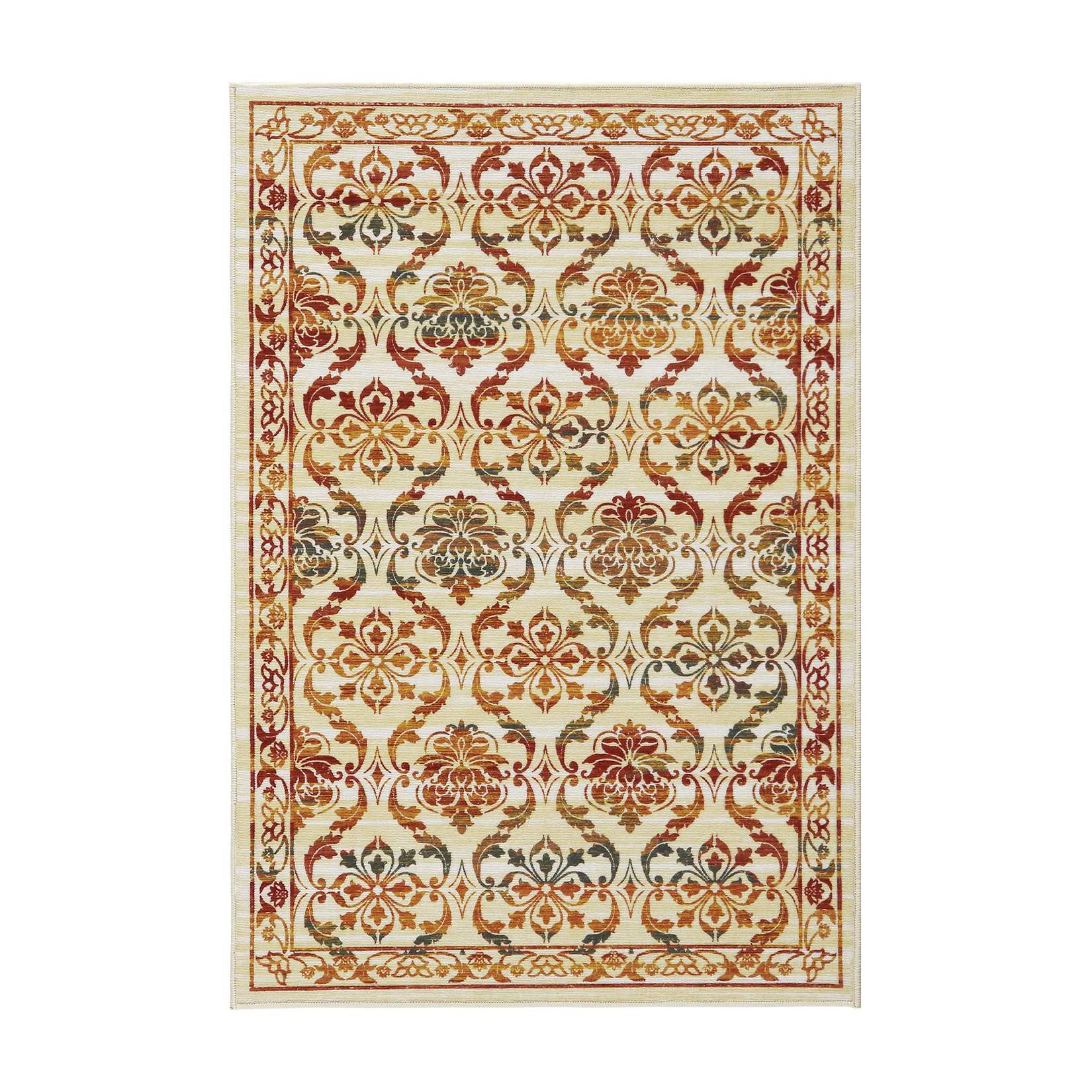 Qeetex LSN-PHO-0ZXUU8G3 2 x 3 ft Polyester Rainbow Rectangular Hallway Bathroom Entryway Kitchen Office Foldable Flower Printed Modern Washable Area Rug