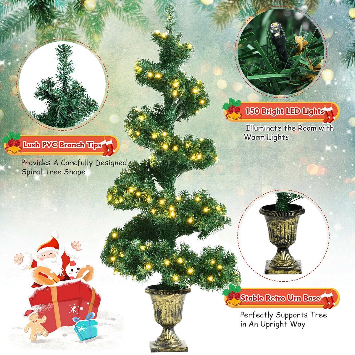Forclover HYC-CM467C Artificial-Christmas-Trees - View #3