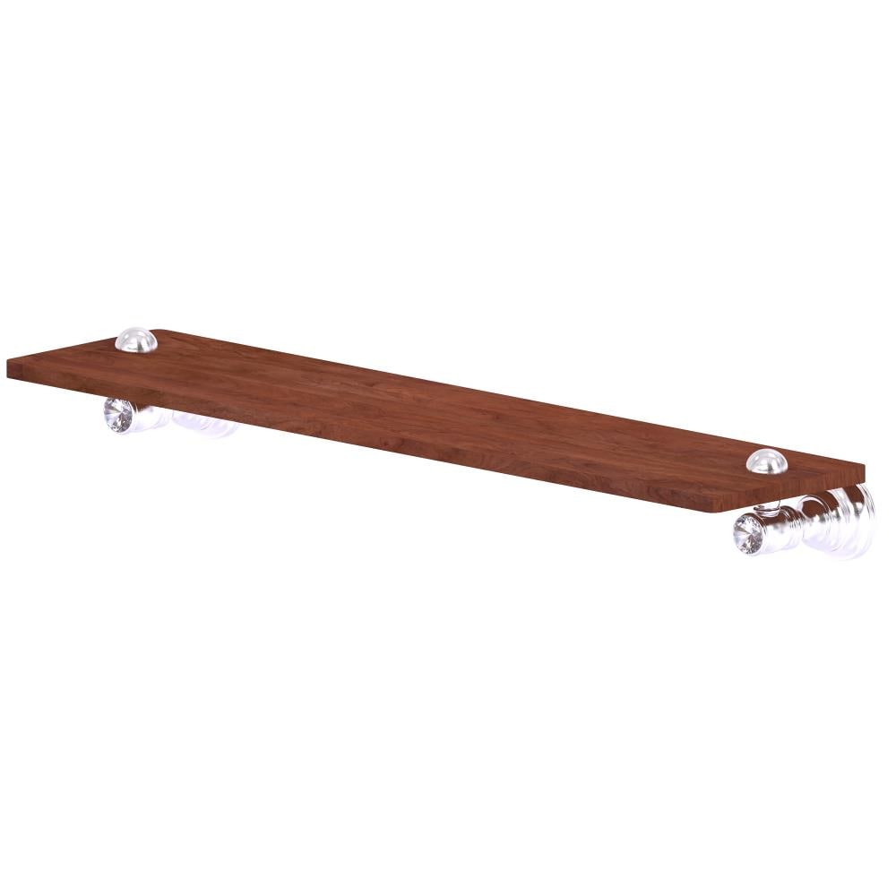 Allied Brass CC-1-22-IRW-SCH Carolina Crystal Satin Chrome Wall mount Bathroom Shelf ( 22-in x 2.4-in x 5-in )