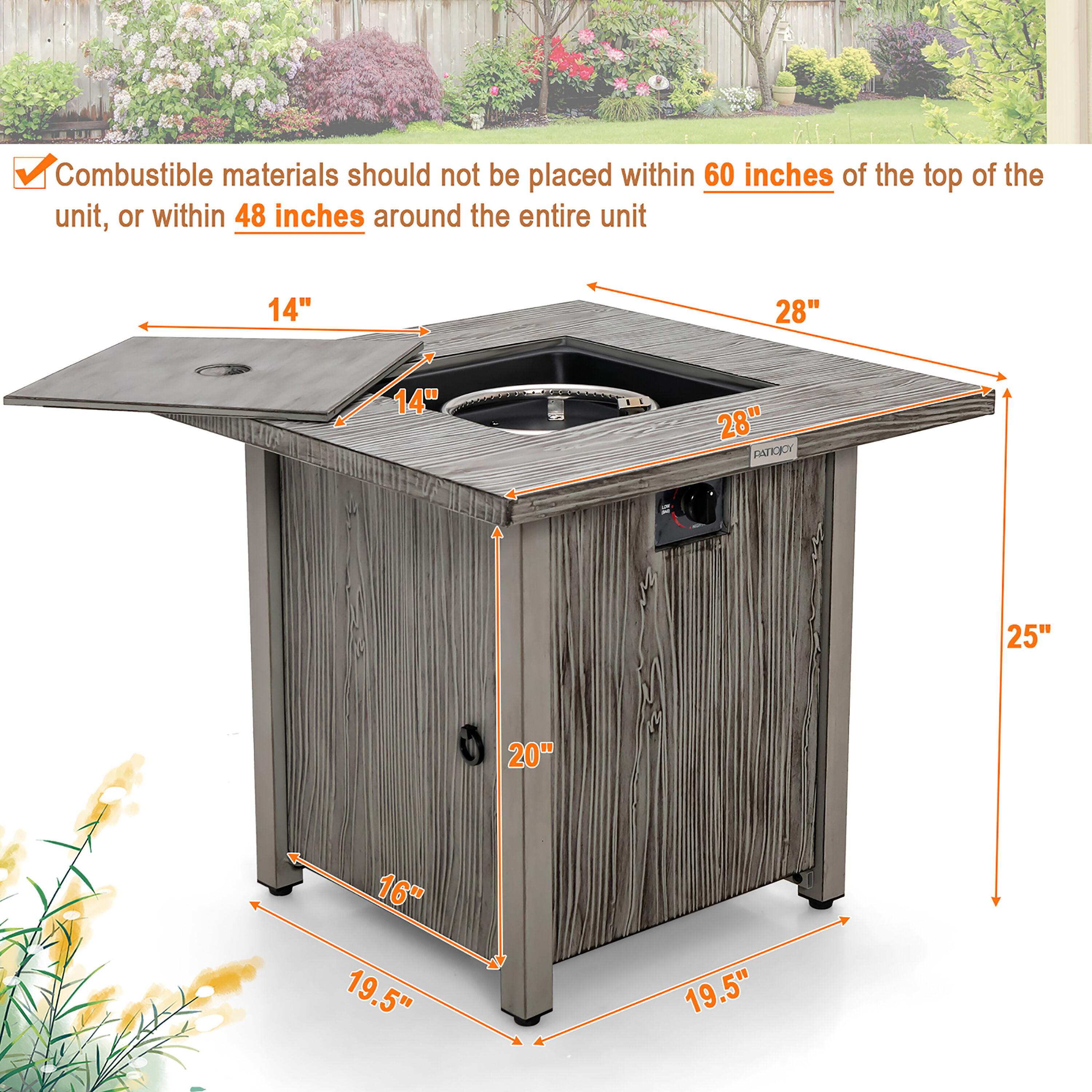 Costway NP10791GR Outdoor-Gas-Firepits - View #10