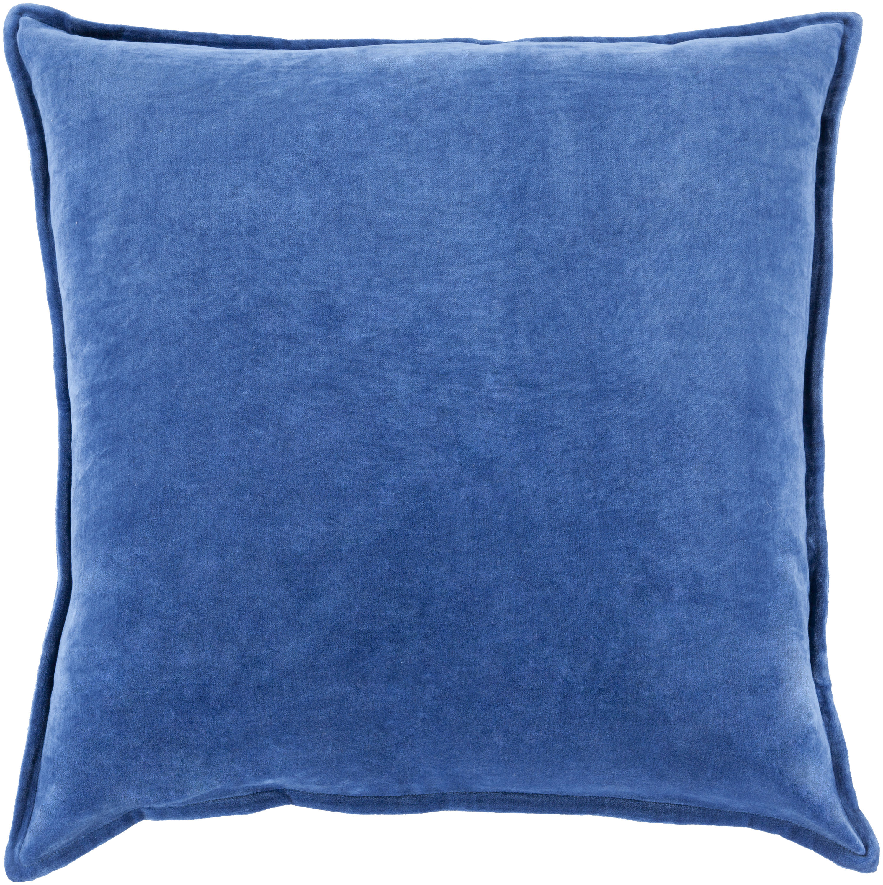 Surya CV014-1818D Cotton Velvet 18-in x 18-in Blue Square Indoor Decorative Pillow
