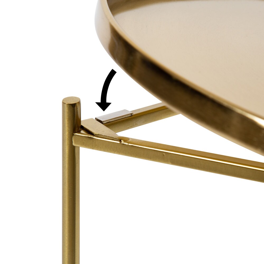 Ulani Round Gold Metal Nesting Accent Table Set