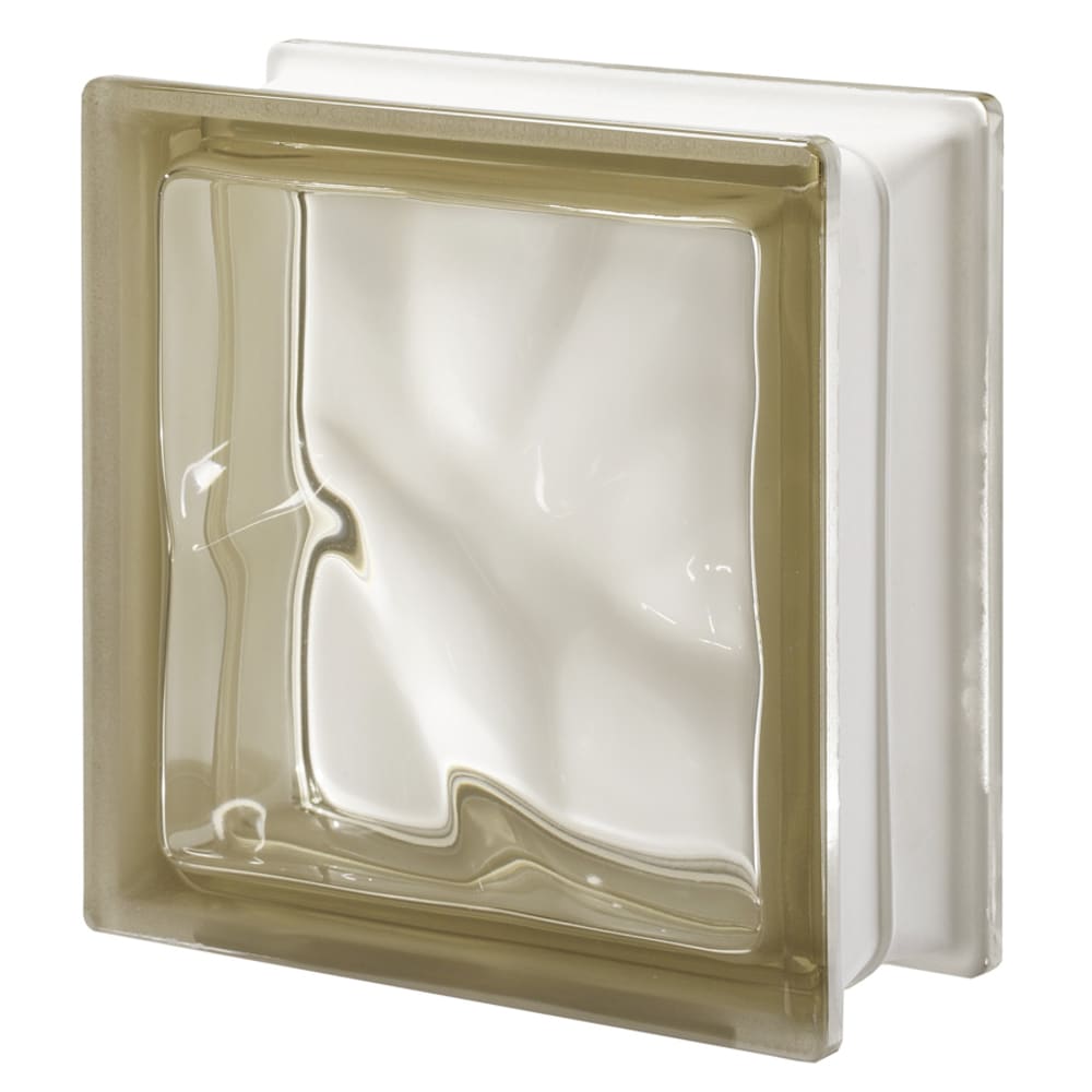 Design It 111748C Pegasus Siena Wave Glass Block (8-in H x 8-in W x 3-in D)