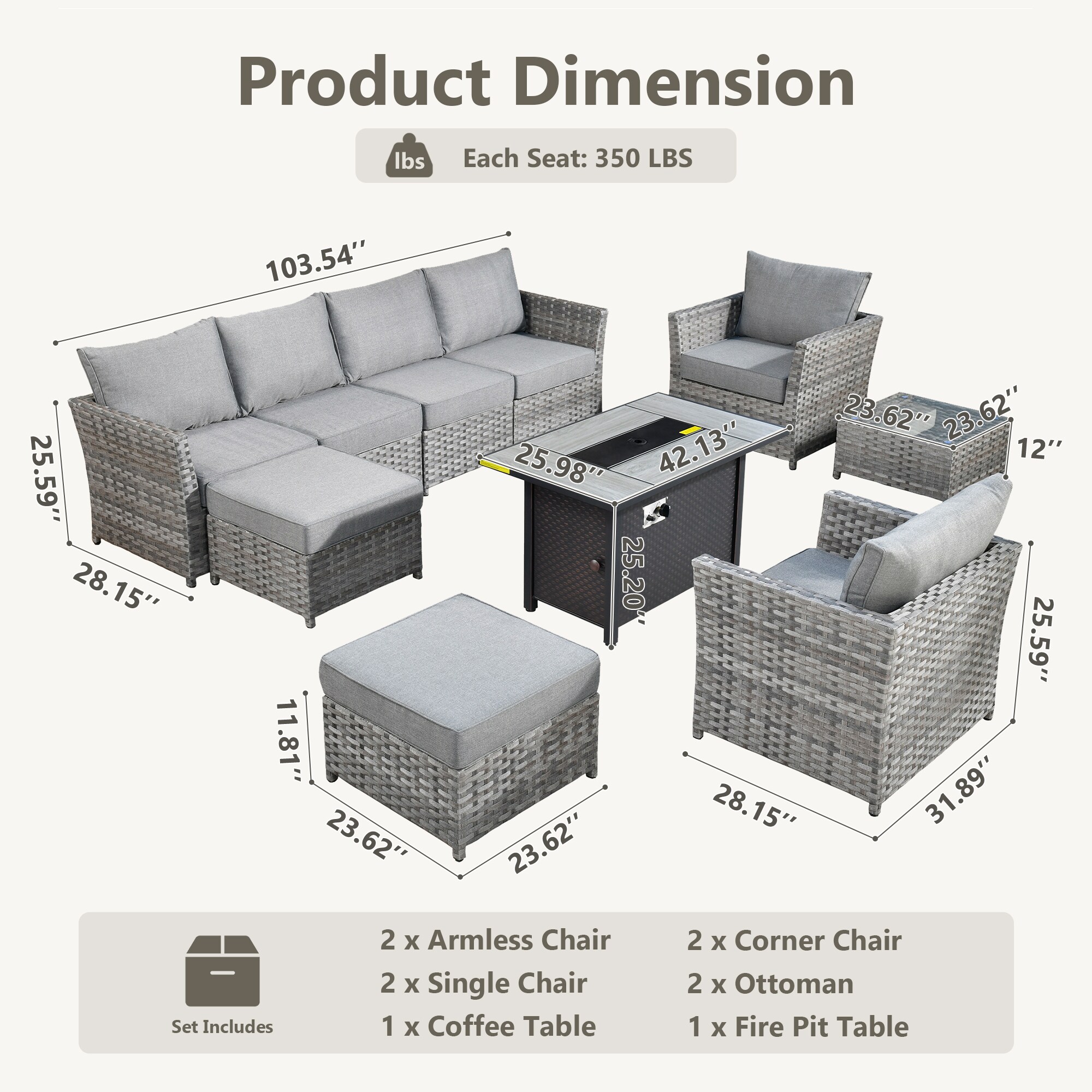 Pouuin SCFPBRS209 Patio-Sofas-Daybeds - View #2