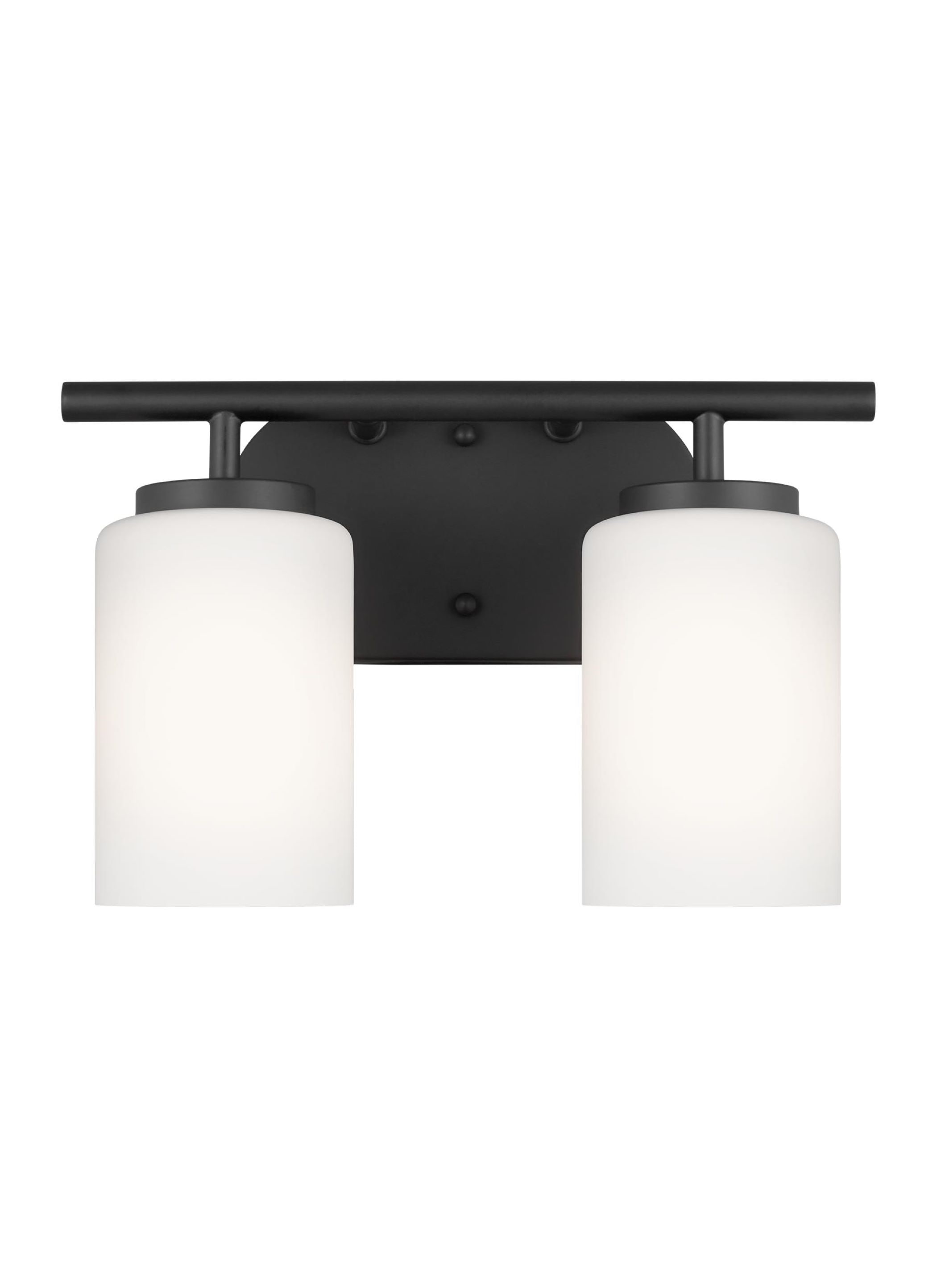 Midnight Black Bronze 2-Light Vanity Fixture with Opal Glass