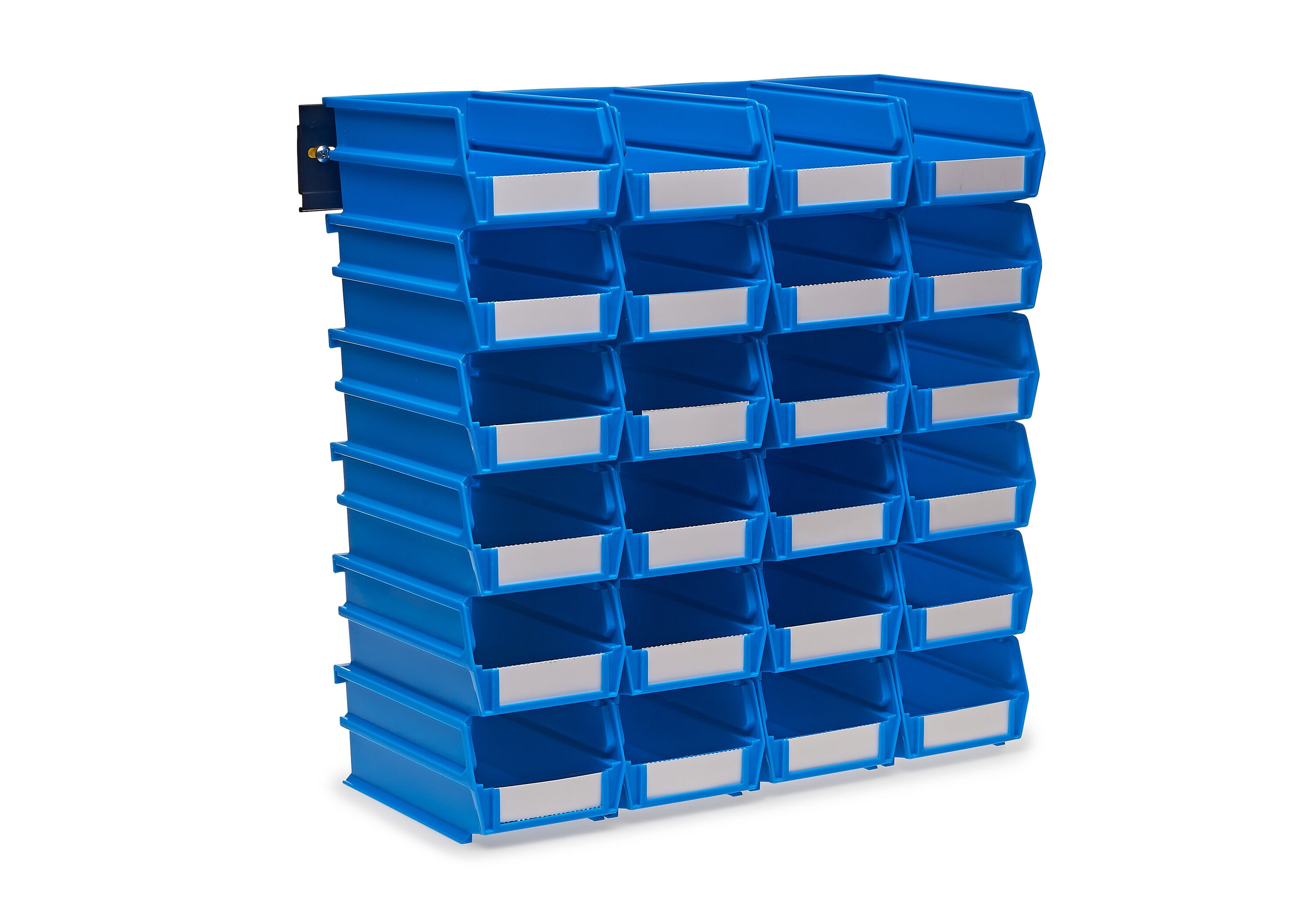 Quantum Bench Racks with Bins (Complete Package) Bin Color: Blue, Bin Dimensions: 3 H x 4 1/8 W x 7 3/8 D (QTY. 24)