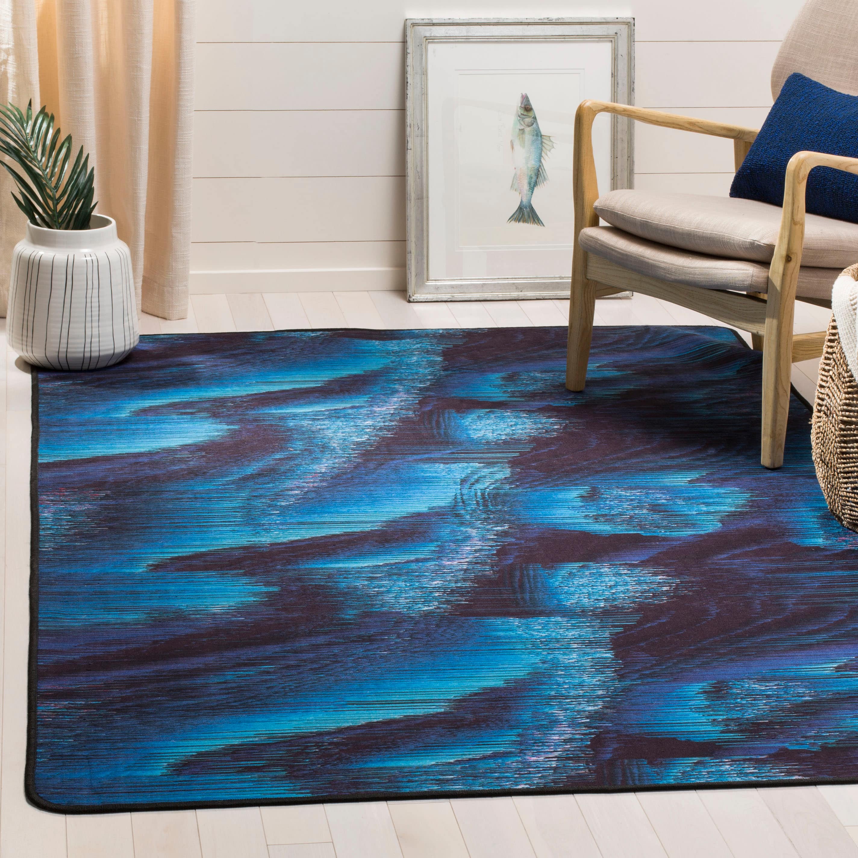 Safavieh Daytona 5 x 8 Black/Turquoise Indoor Abstract Area Rug