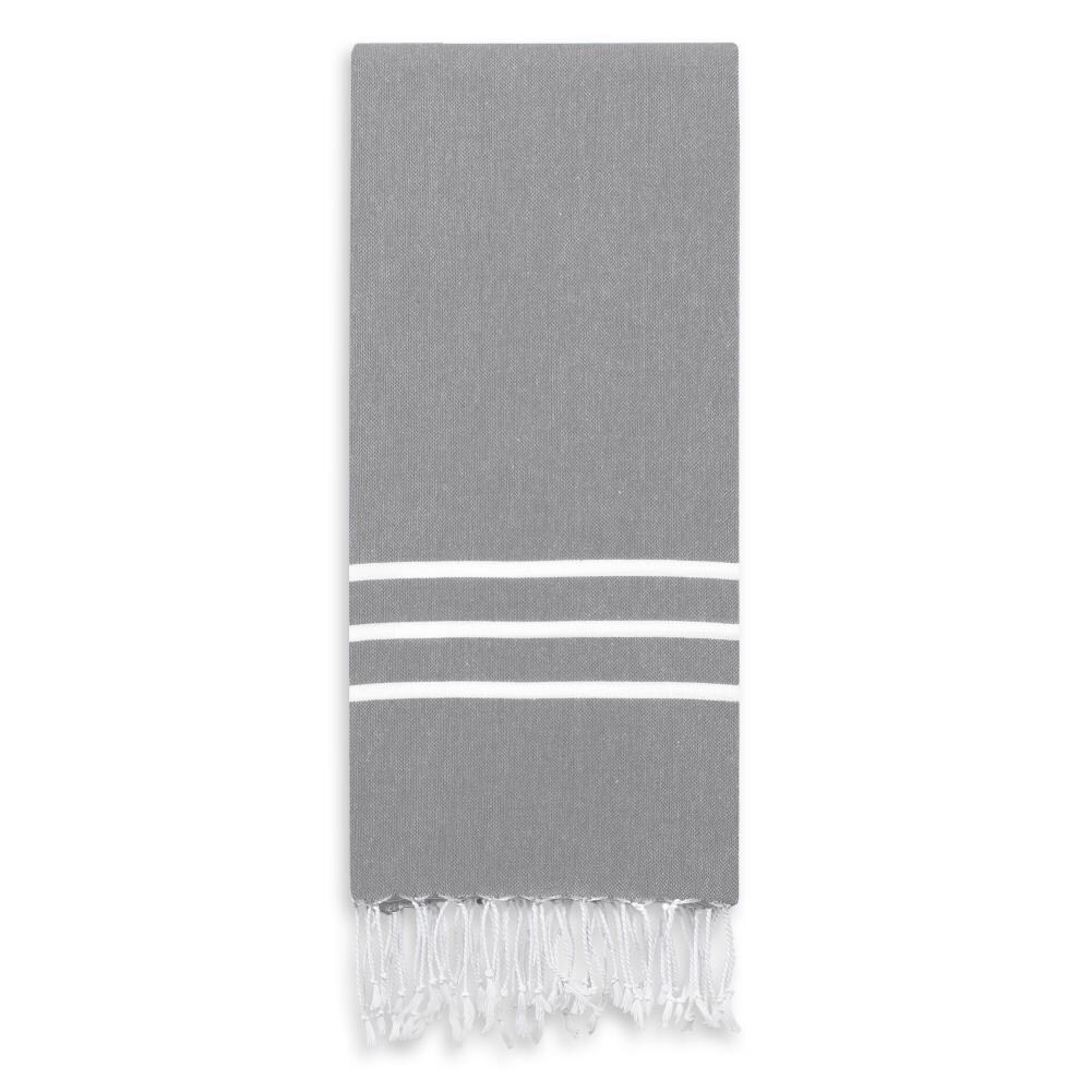 Dark Grey Beach Striped Towel