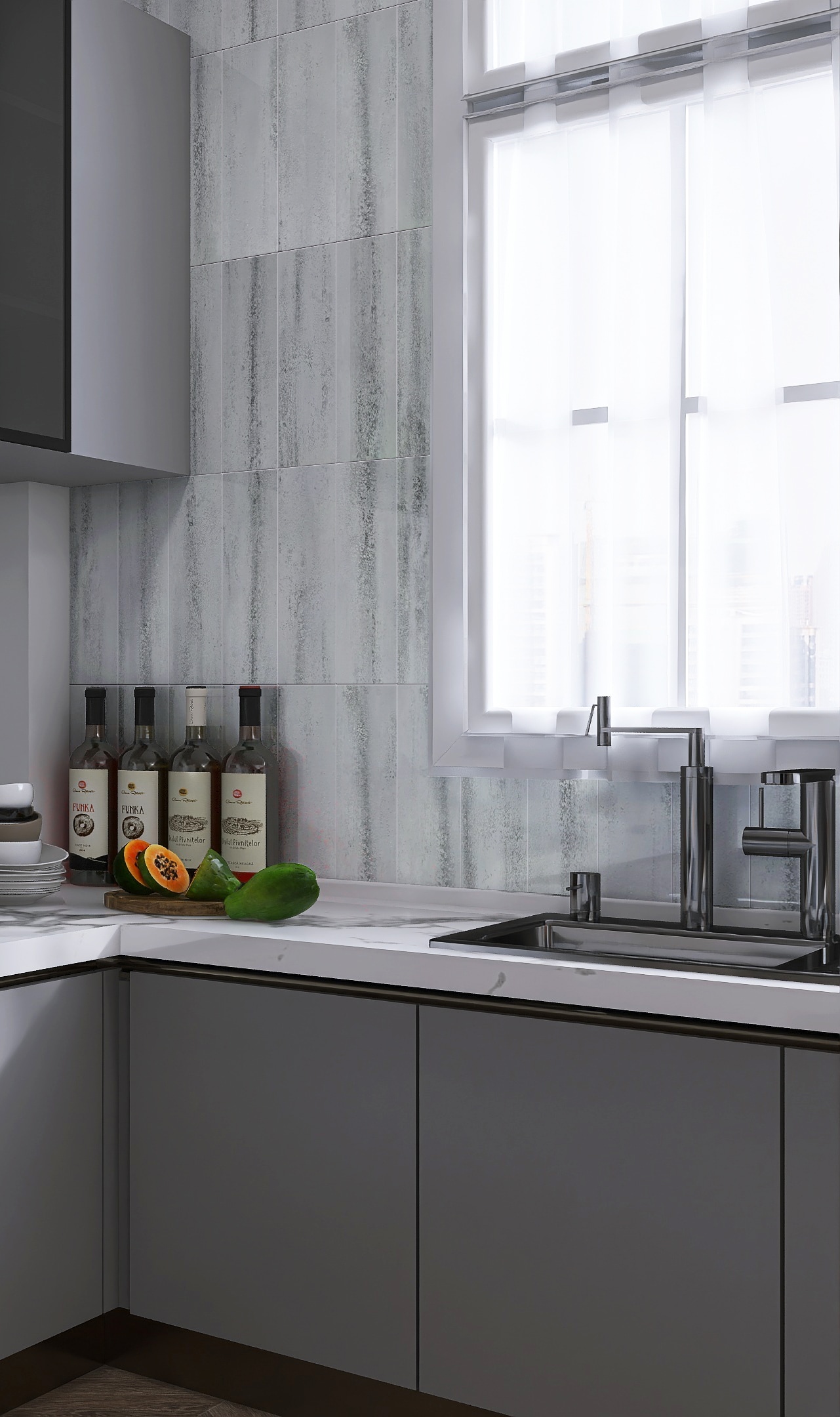 Bex Metro Glossy Alpine Gray Glass Subway Wall Tile