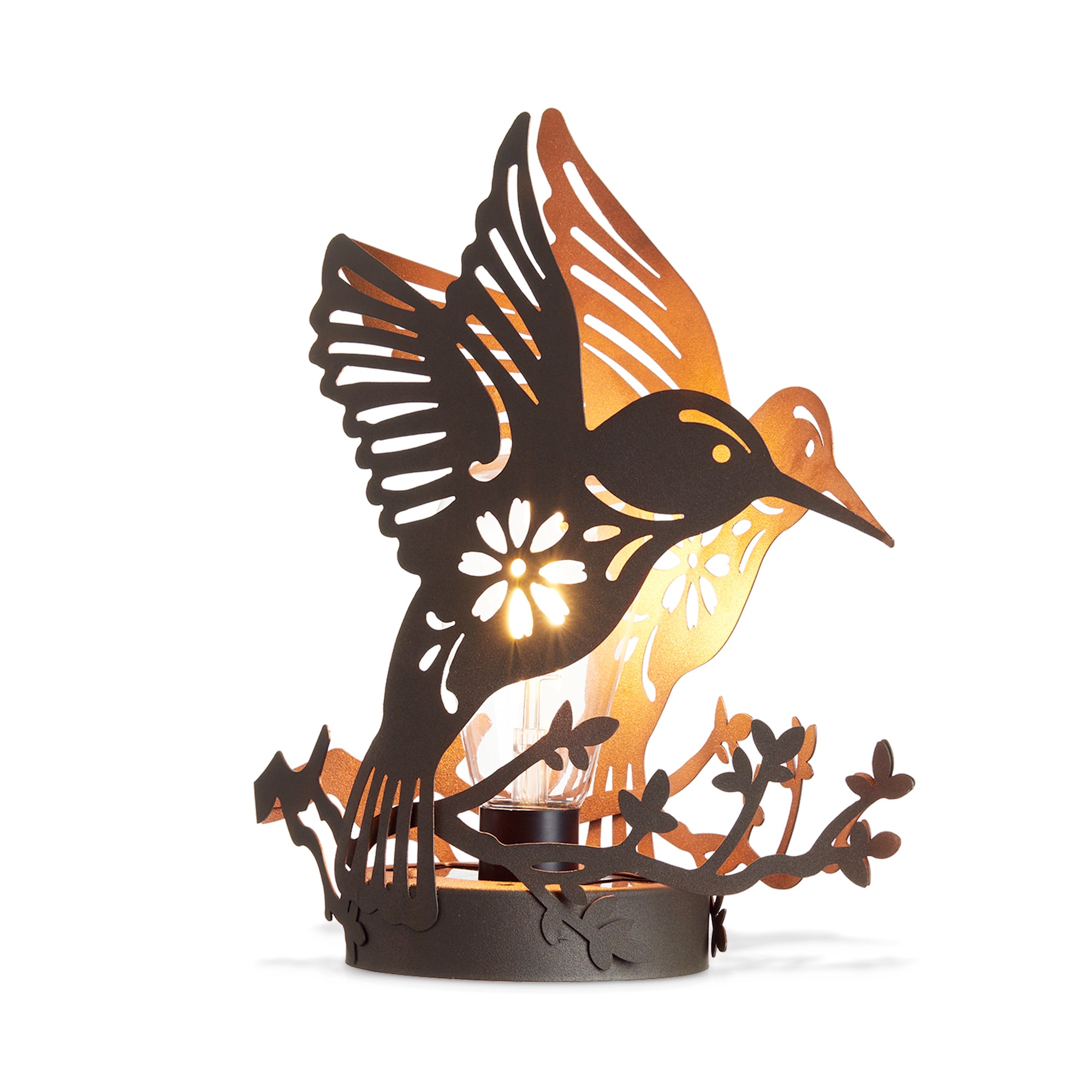 Glitzhome 2023300065 8.75-in x 9.75-in Gold Metal Solar Outdoor Decorative Lantern
