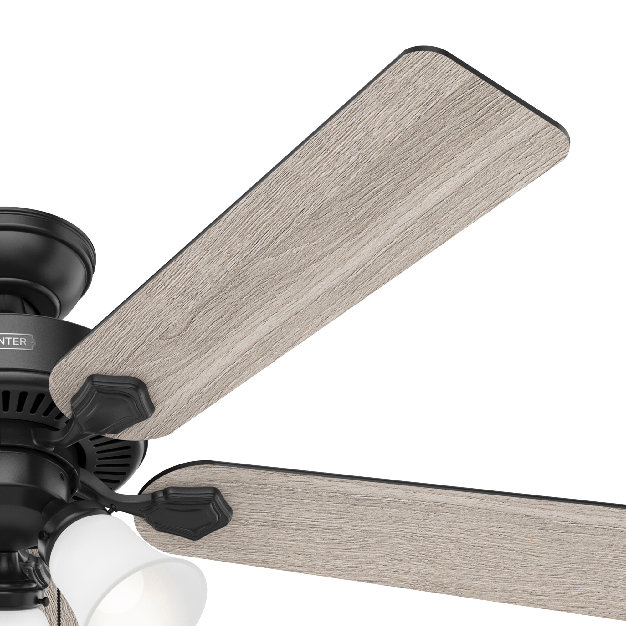 Hunter Swanson 52-in Matte Black Indoor Ceiling Fan with Light (5-Blade) in  the Ceiling Fans department at Lowes.com