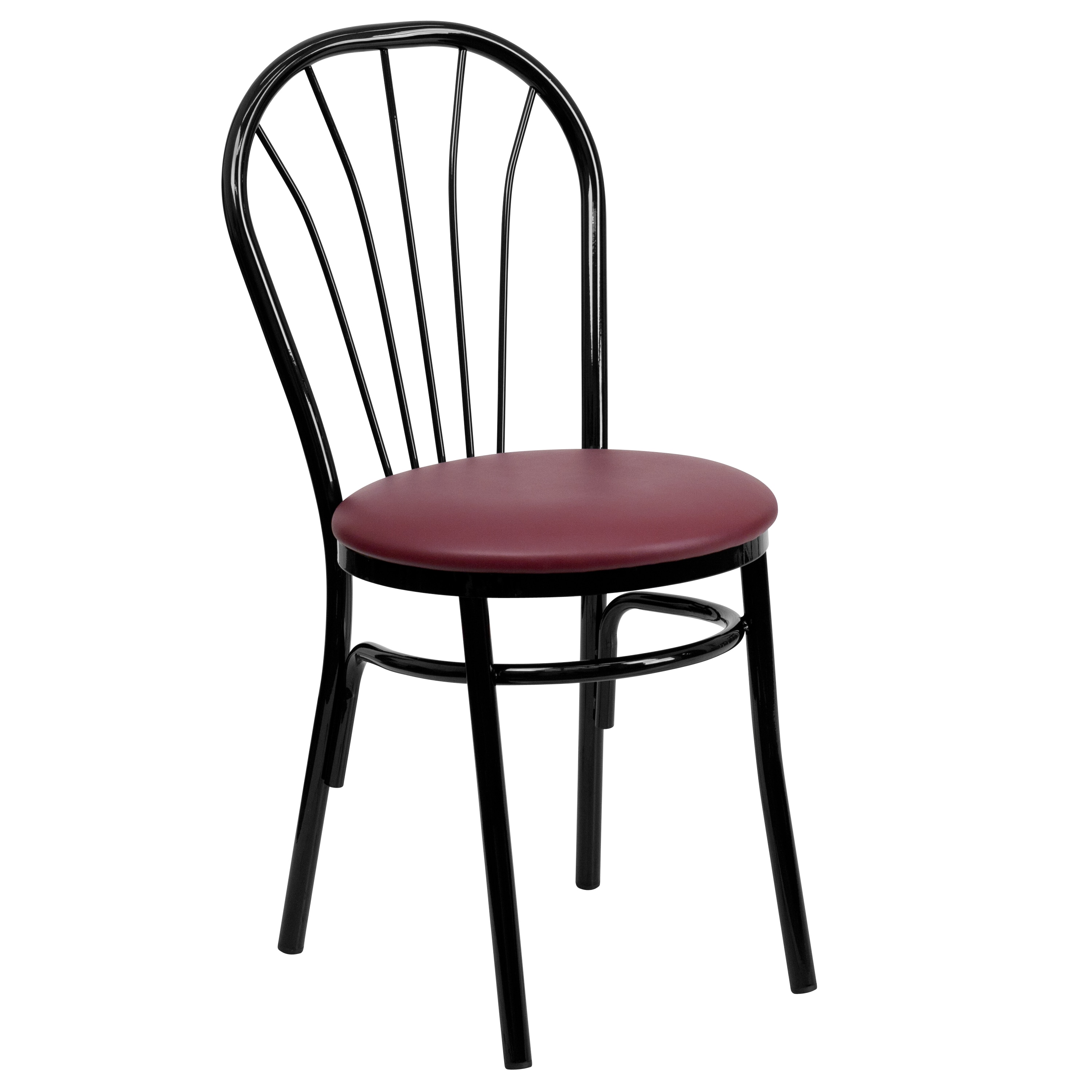 Flash Furniture 847254053600 Traditional Vinyl Upholstered Dining Side Chair (Metal Frame)