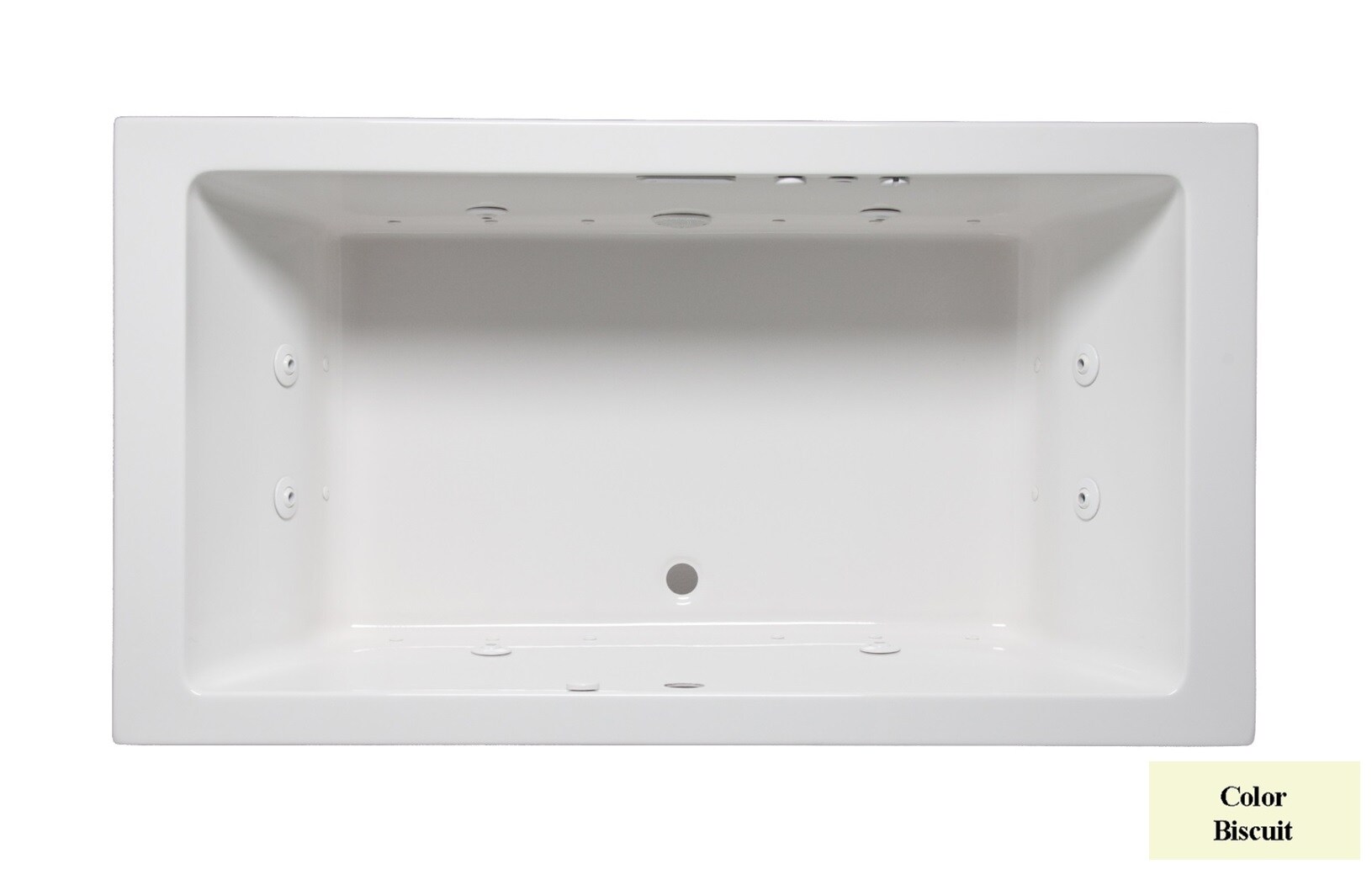 Laurel Mountain 4266FWA528 Farrell lll 42-in x 66-in Biscuit Acrylic Drop-In Whirlpool and Air Bath Combination Tub (Front Center Drain)
