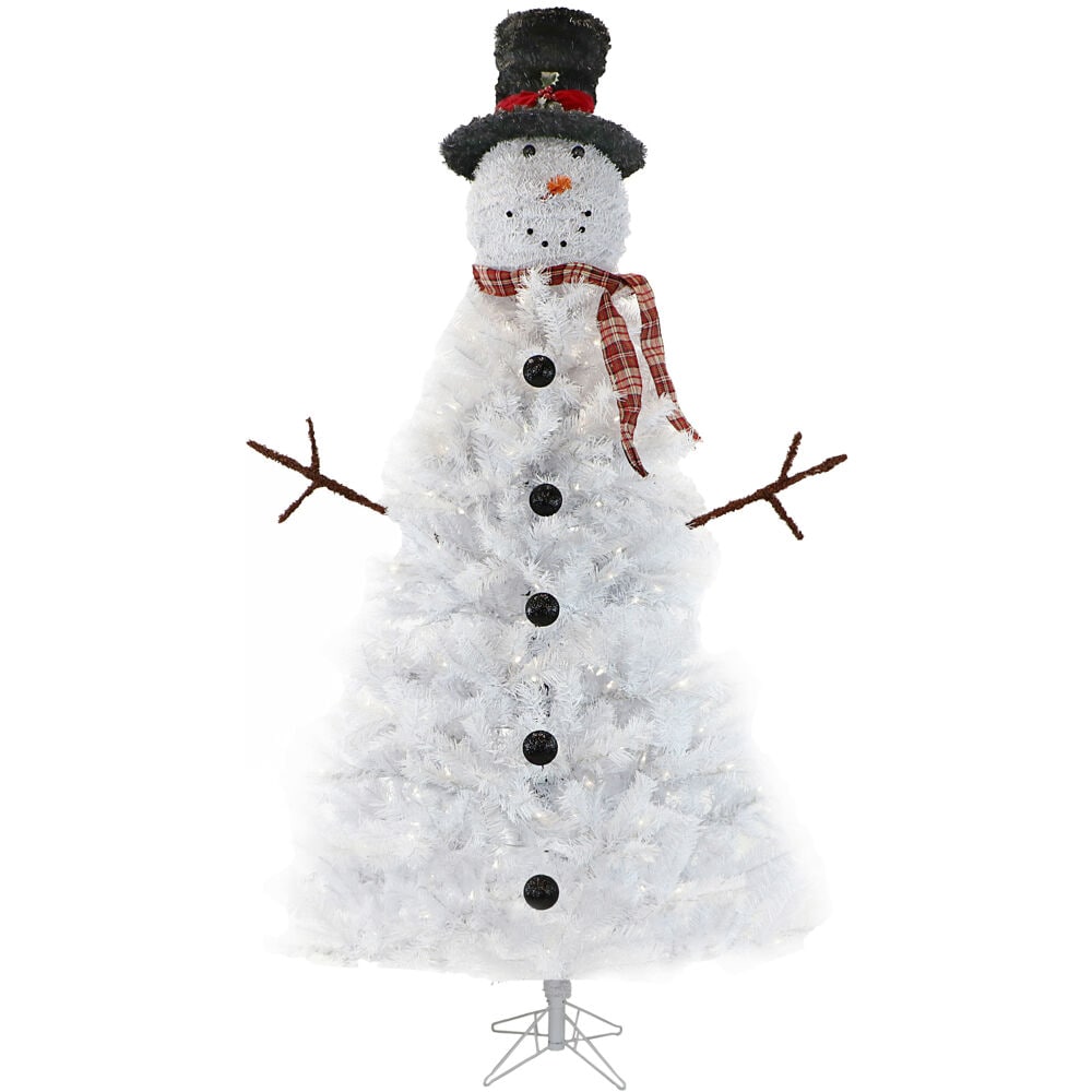 Fraser Hill Farm FFCT070-5WHSNM 7.5-Feet Pre-lit White Artificial Christmas Tree with White LED/Incandescent Lights