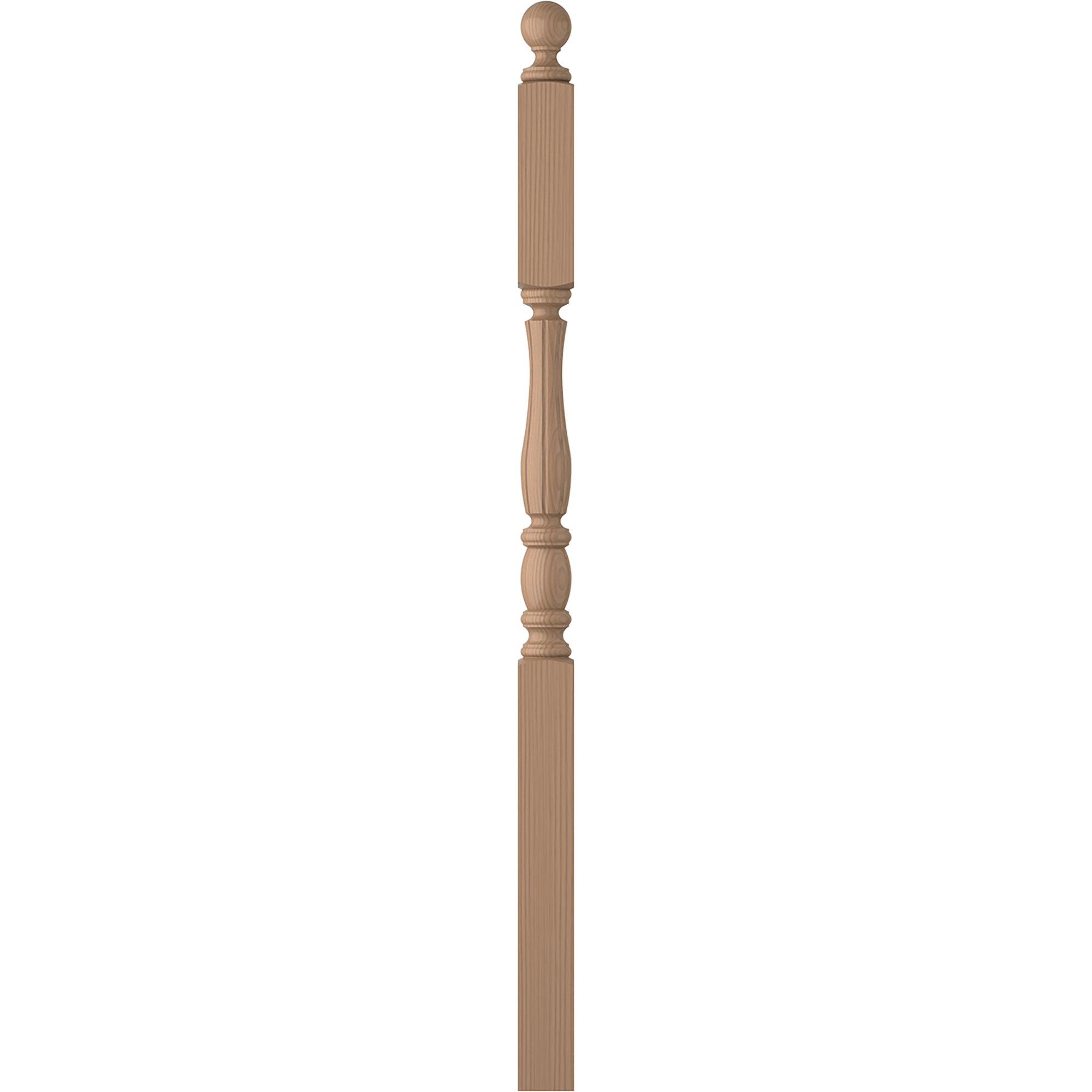 L.J. Smith Stair Systems LJF-3245BT-P LaSalle 3-in x 57.6875-in Unfinished Poplar Balcony Stair Newel Post