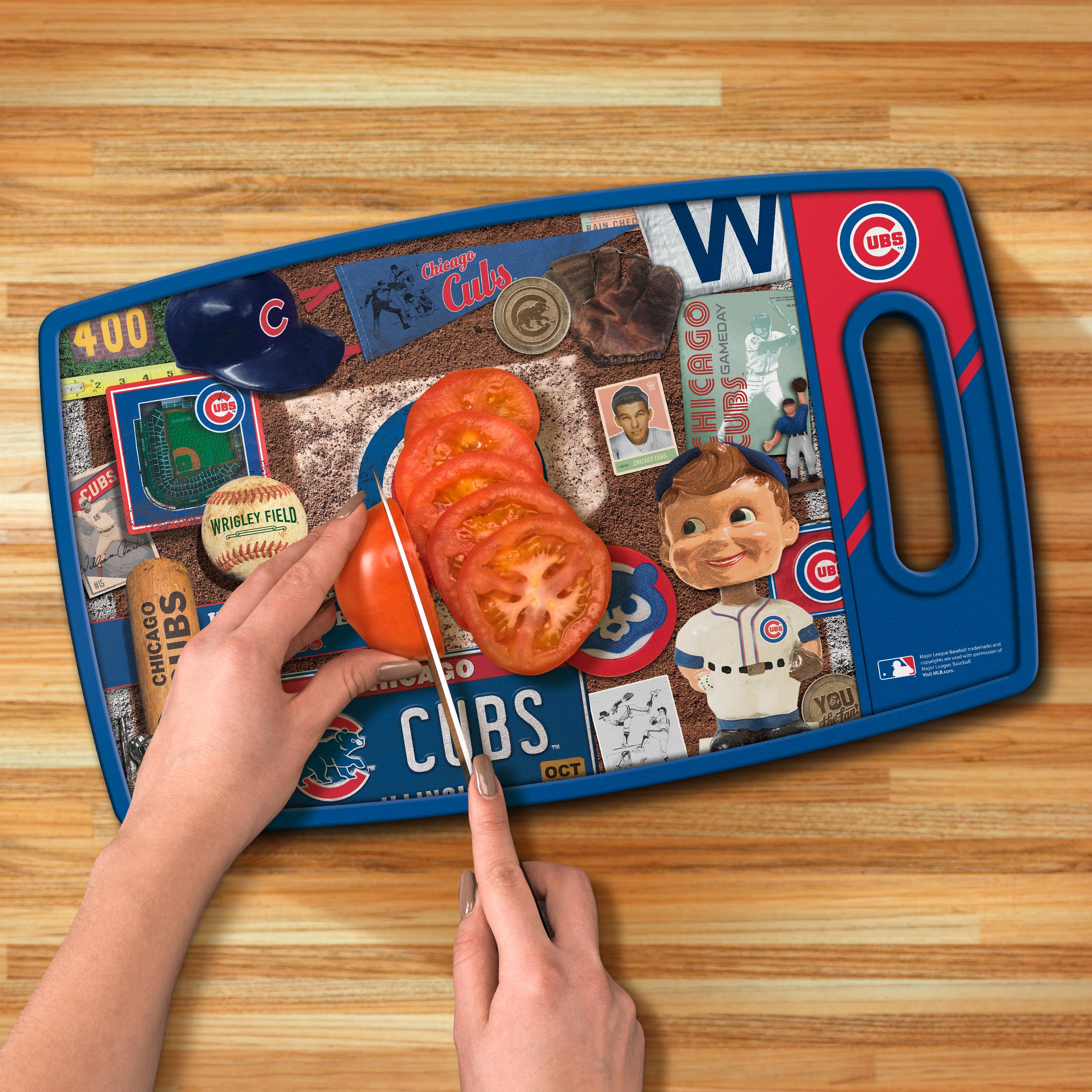 Baseball BBQ Chicago Cubs 12'' x Home Plate Cutting Board