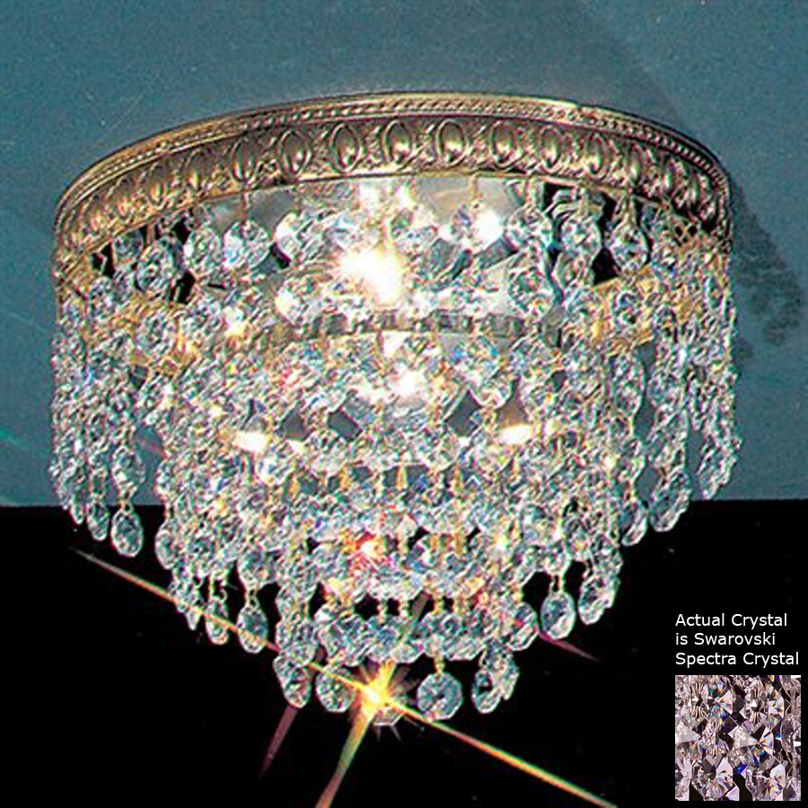 Classic Lighting 51210 OWB SC Crystal Baskets 1-Light 10-in Olde World Bronze Flush Mount Light
