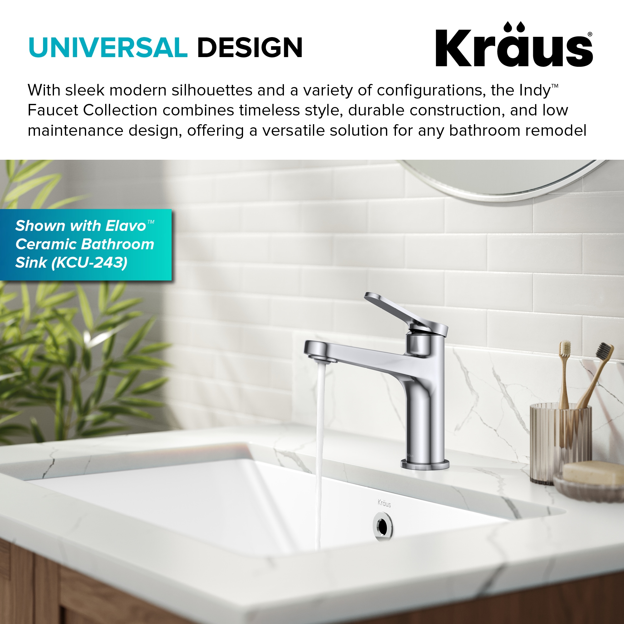 Indy Chrome Single Handle Bathroom Faucet with Pop Up Drain