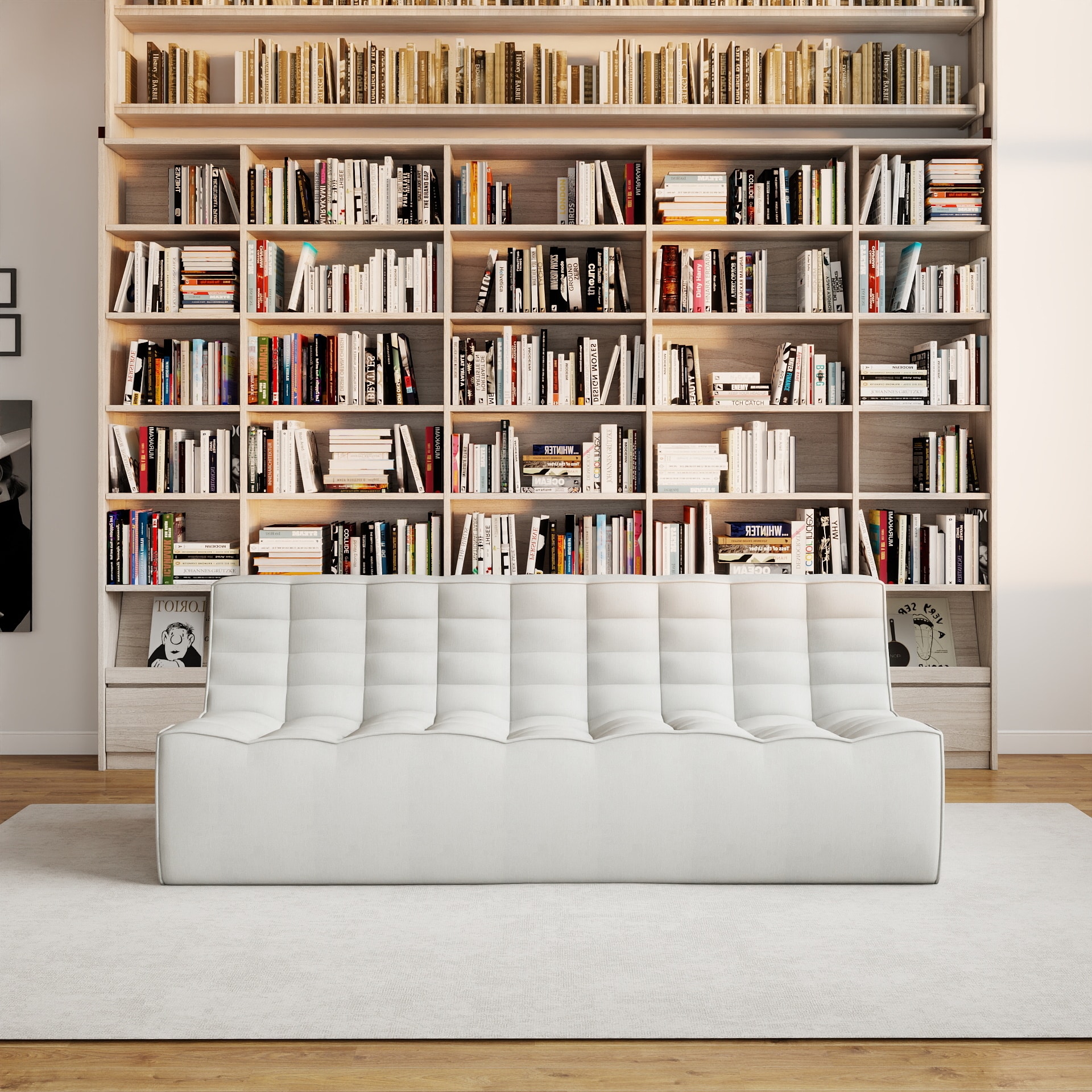 BuotiqHom DH-S3-131LG 83-in Casual Gray Linen 3 -seater Sofa