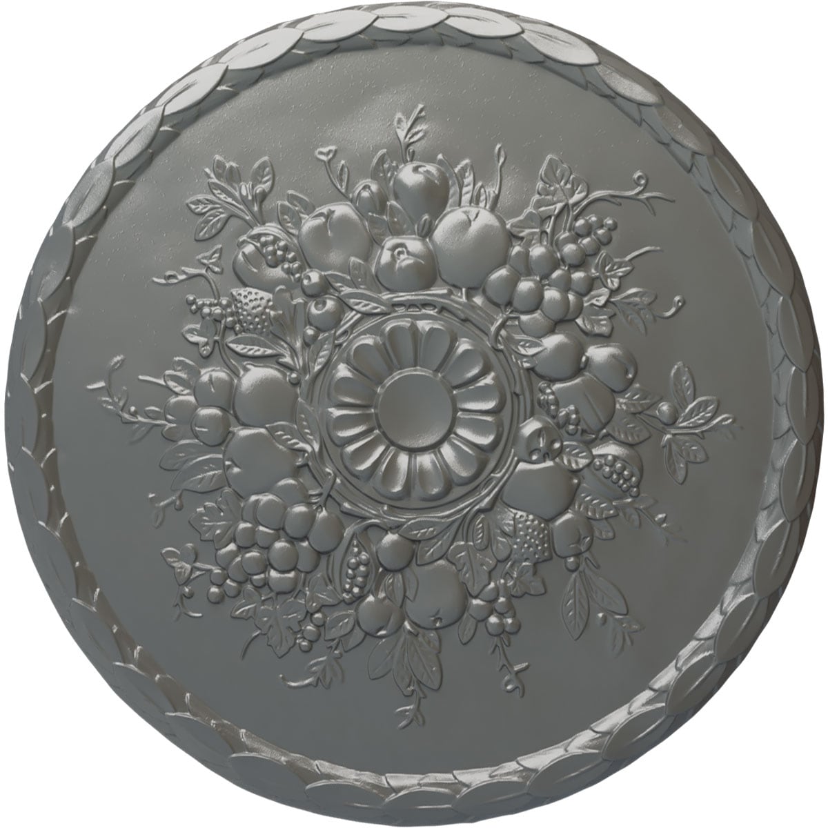 Ekena Millwork CM22ATSLS Anthony Harvest 22.5-in W x 22.5-in L Painted Silver Polyurethane Whole Ceiling Medallion