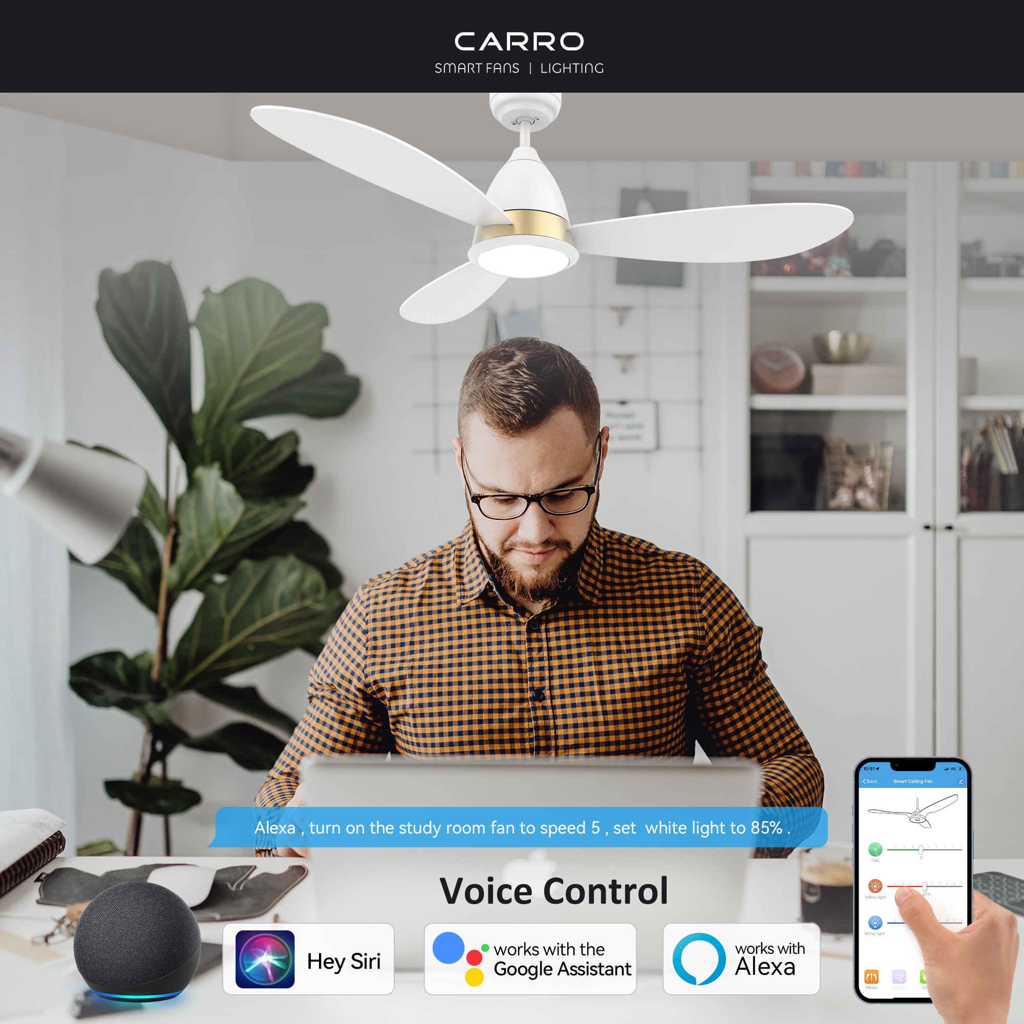 CARRO USA LS523Q7-L12-W1-1A Ceiling-Fans - View #2