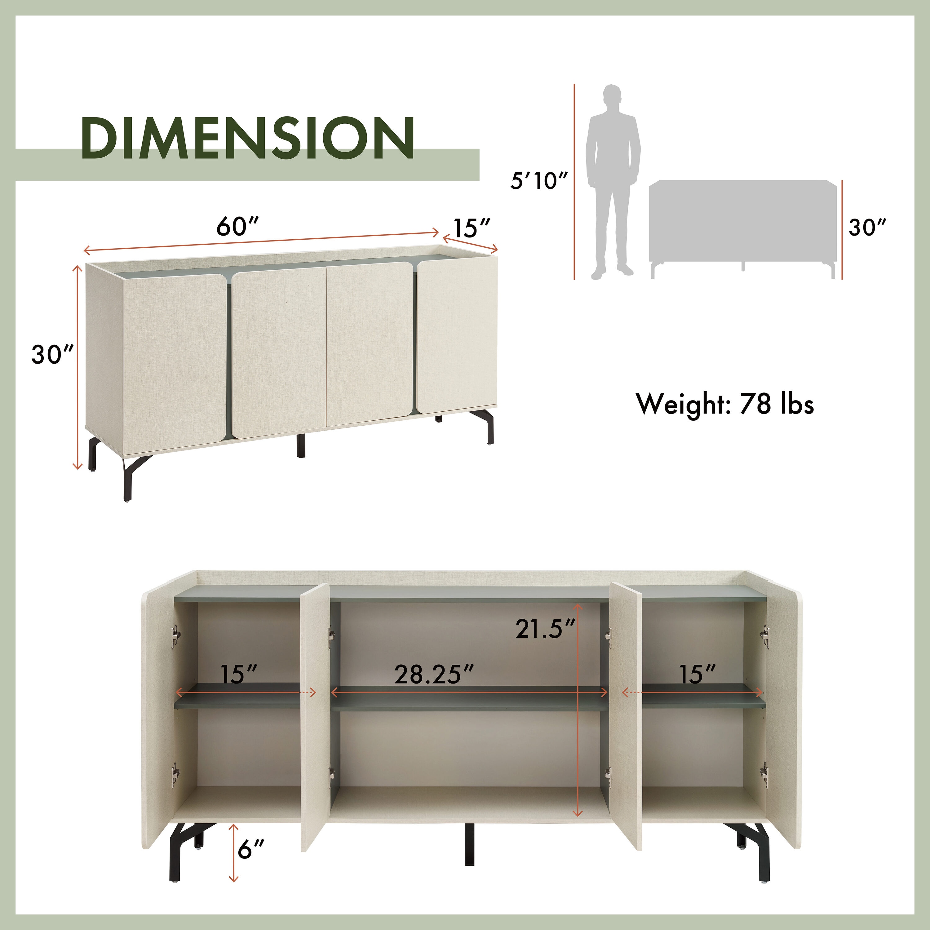 Furniture of America IDI-233225 Dining-Kitchen-Storarge - View #3
