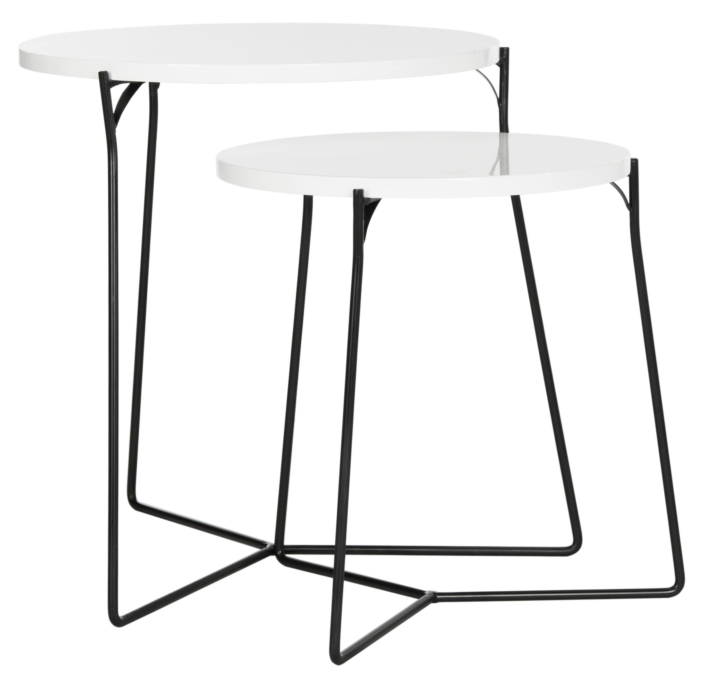 Safavieh FOX4263B Ryne 19.3-in W x 21.3-in H White Wood Round Casual End Table