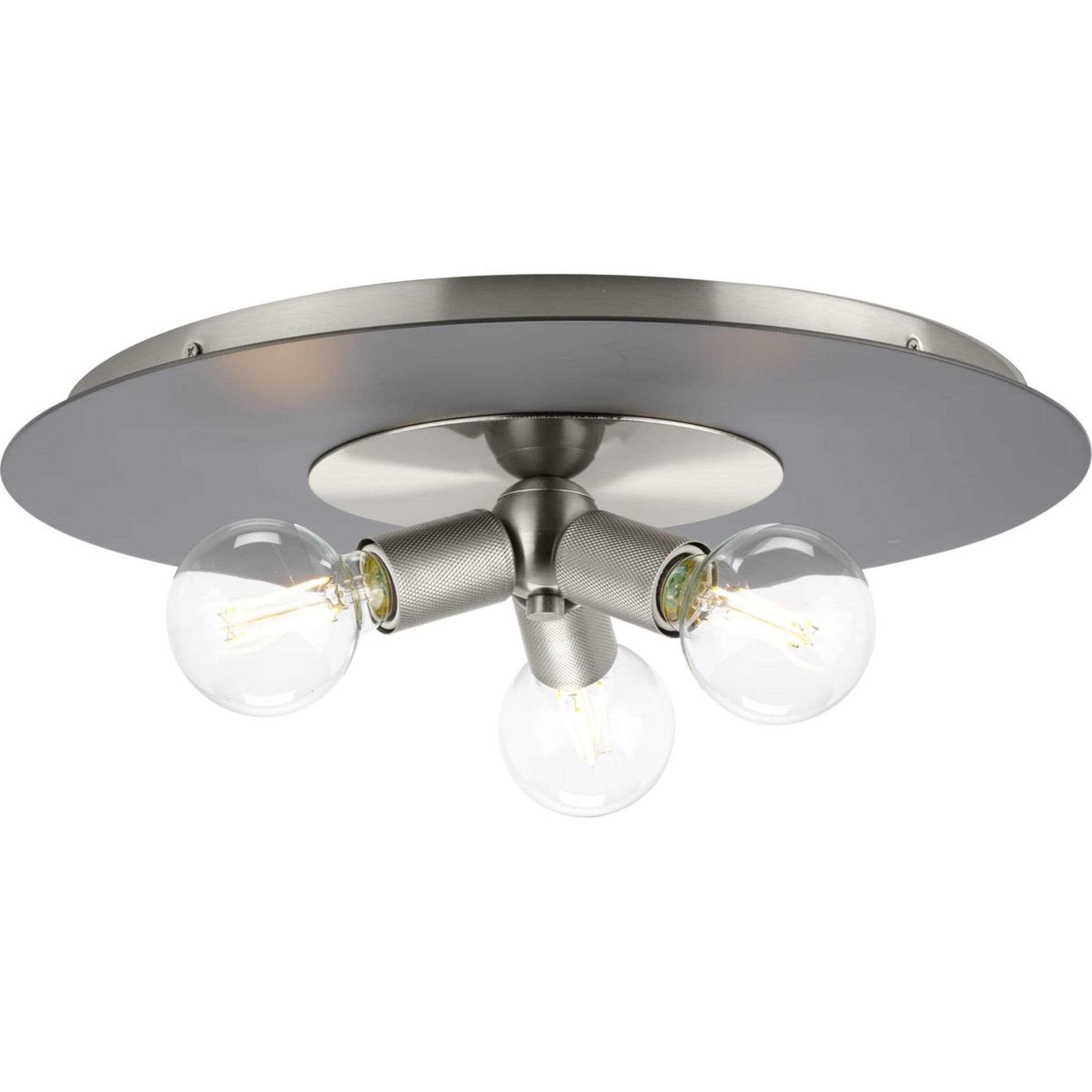 Progress Lighting P350248-009 Trimble 3 -Light 18-in Brushed Nickel Flush Mount Light