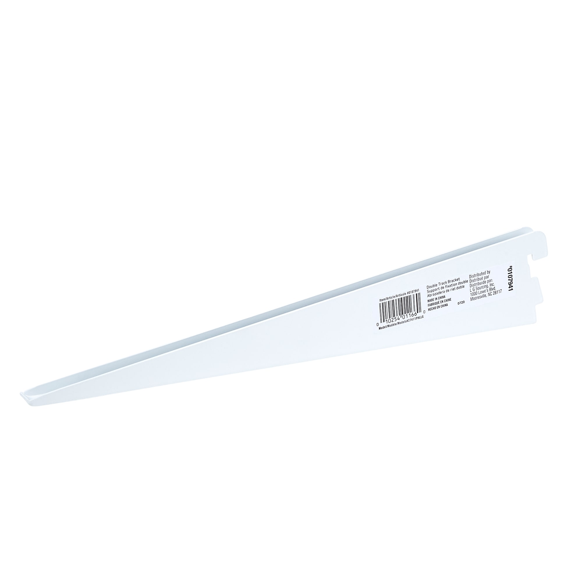 Rubbermaid 9 in. White Twin Track Bracket for Wood Shelving