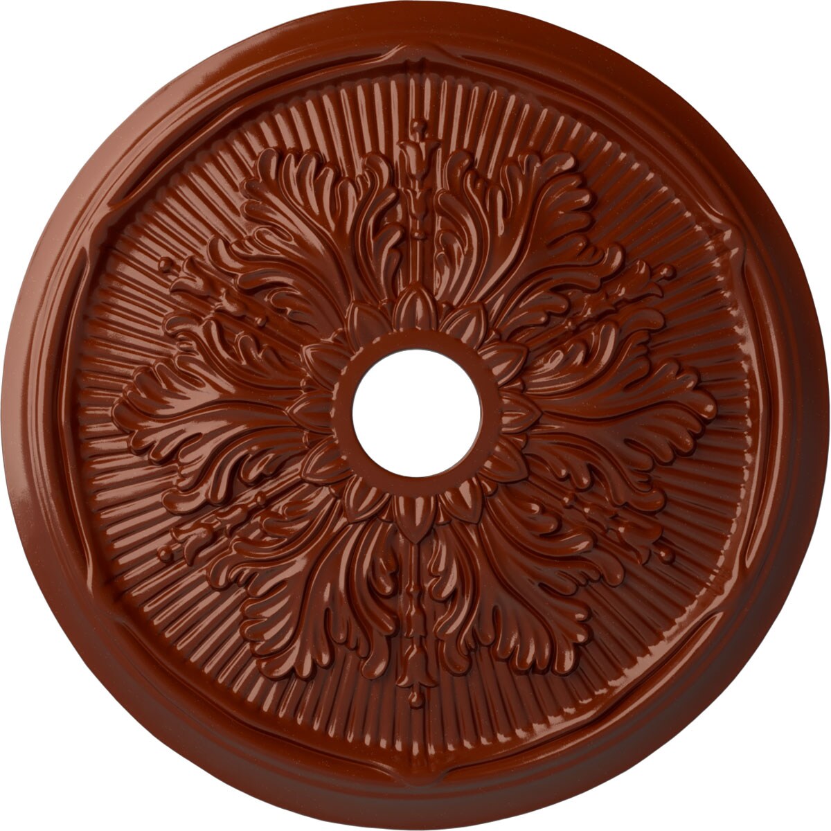 Ekena Millwork CM23LUFIF Luton Leaf 23.75-in W x 23.75-in L Painted Firebrick Polyurethane Whole Ceiling Medallion