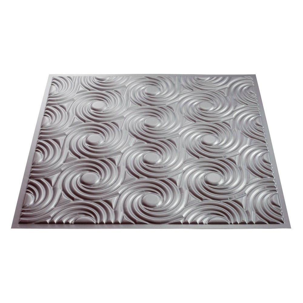 Fasade L77-09 24-in x 24-in Cyclone Argent Silver PVC Drop Ceiling Tile (1-Pack, 4-sq ft / Case)
