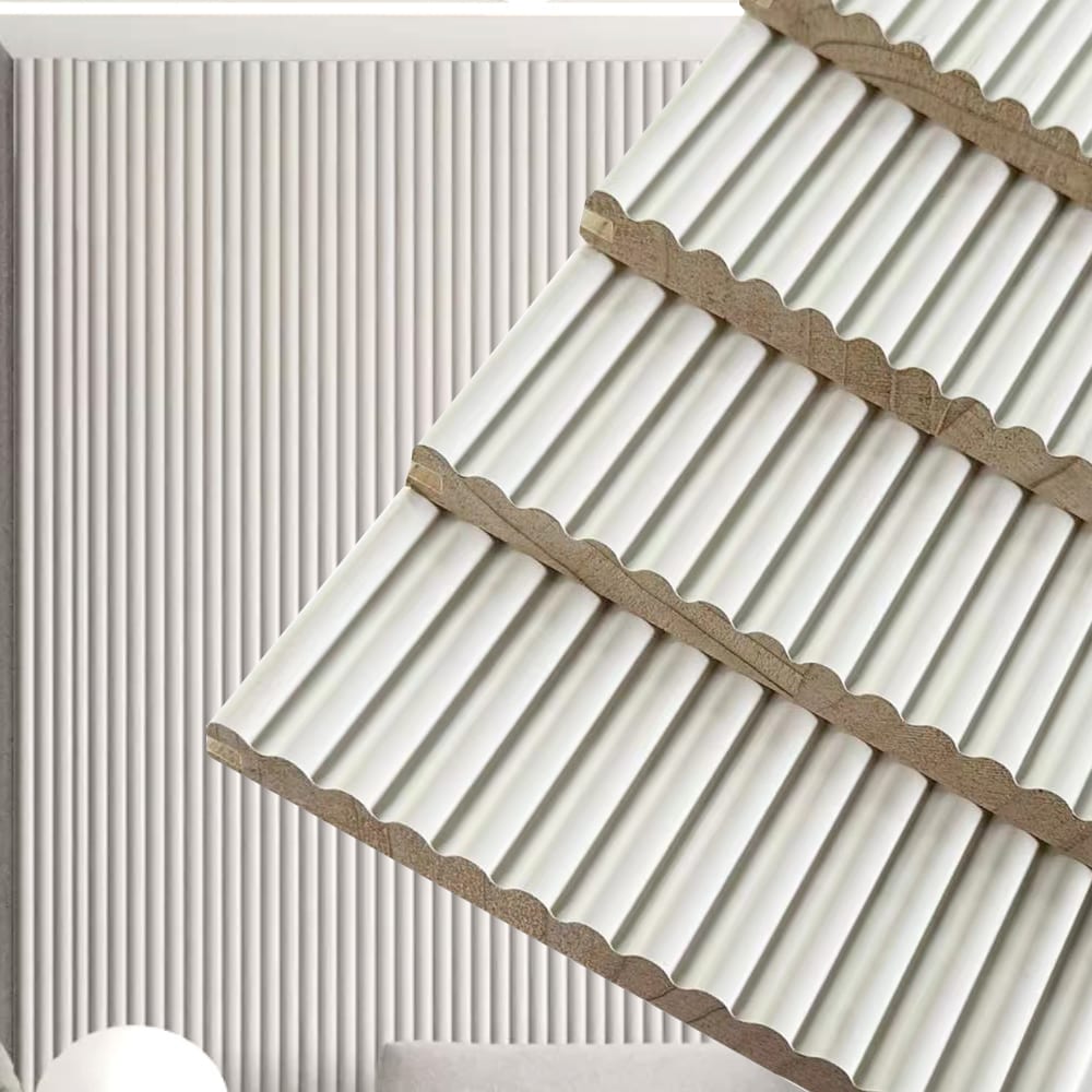 HIGHLANDERHOME WC7G004 6-in x 94-in Smooth White Wood Wall Panel ( 4 -Pack, Covers 15.6-sq ft )