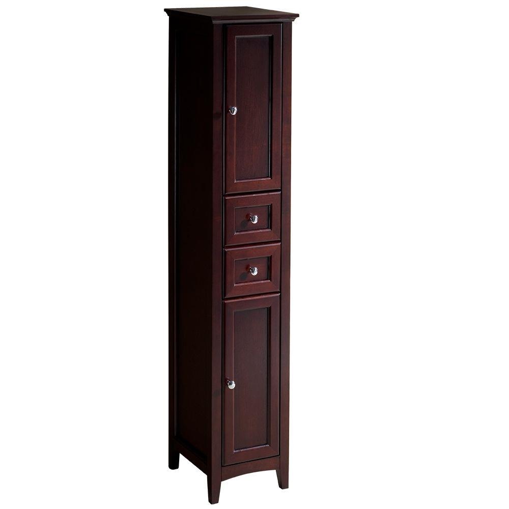 Fresca Oxford 14-in x 68-in x 15.84-in Espresso Wood Freestanding Corner Linen Cabinet