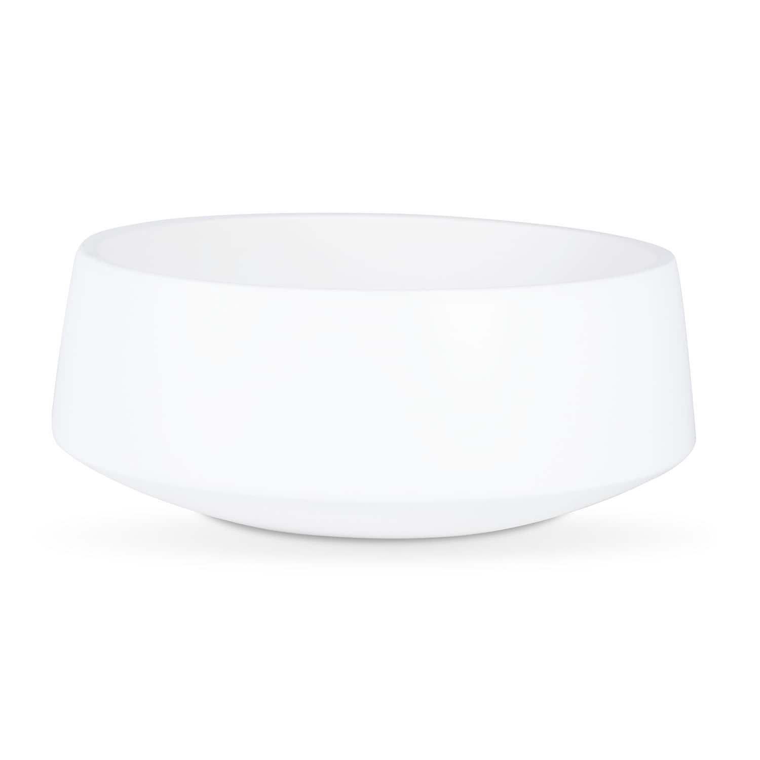 Vasesource TARVA512WH Round 12.0-in W Small White Ceramic Indoor/Outdoor Planter