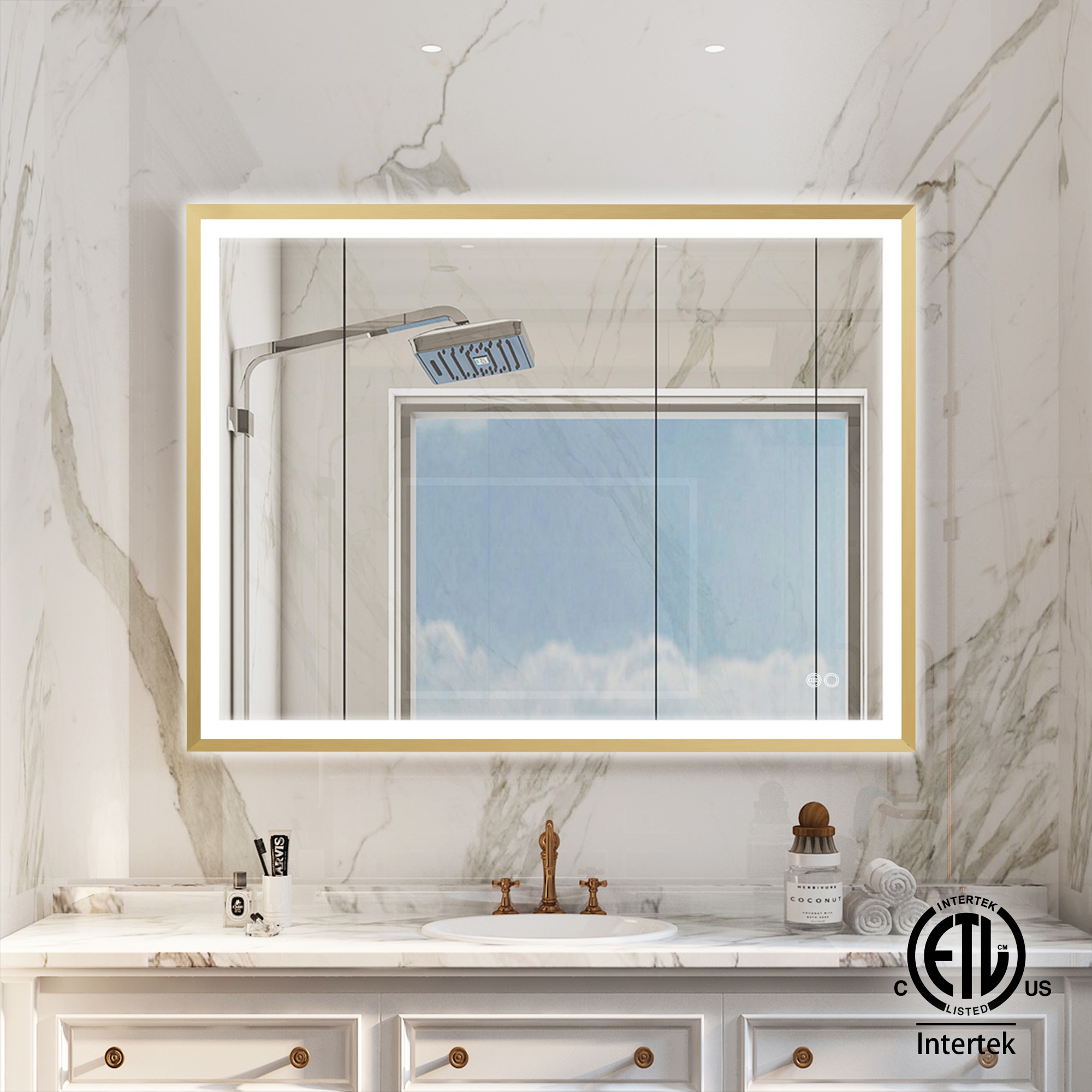WELLFOR W6FM4836BG Framed-Bath-Mirrors - View #4