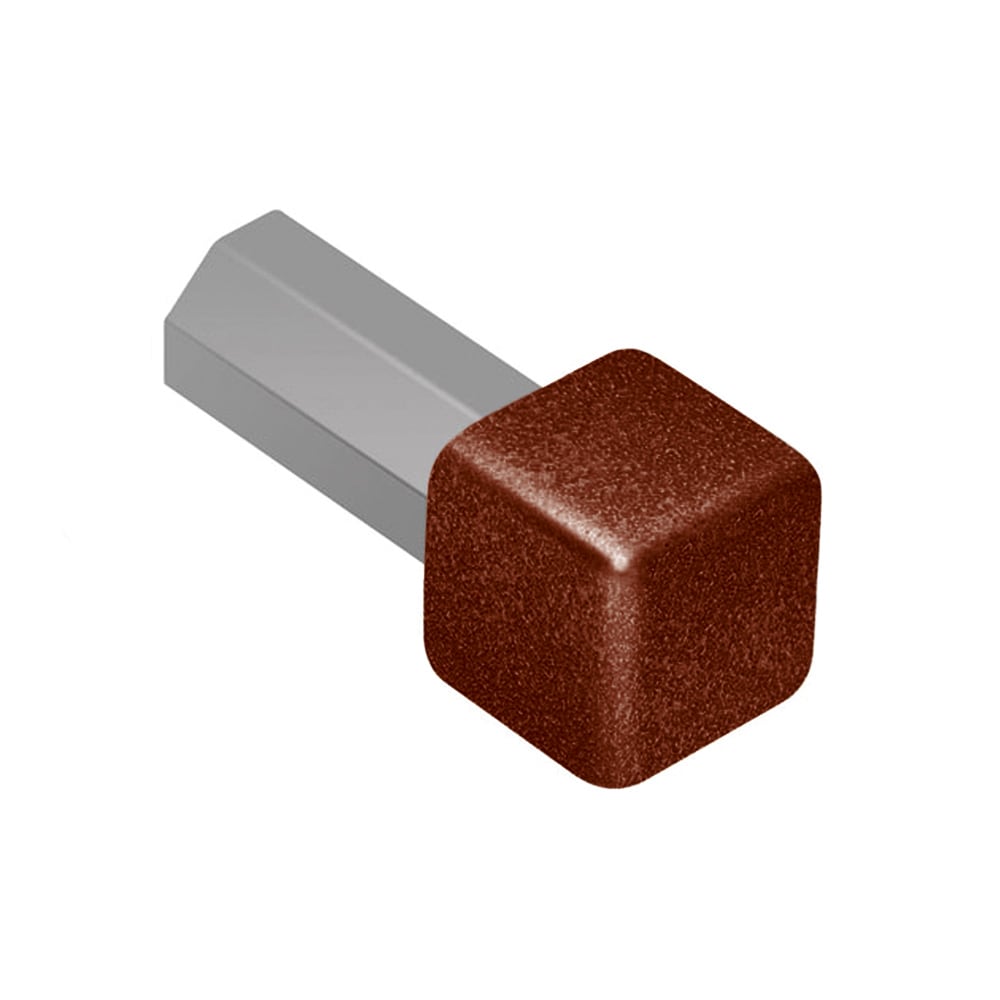 Schluter Systems EV/Q45TSR Quadec 0.188-in W x 1.0-in L Rustic brown textured color-coated aluminum Aluminum Inside/Outside corner Tile Edge Trim