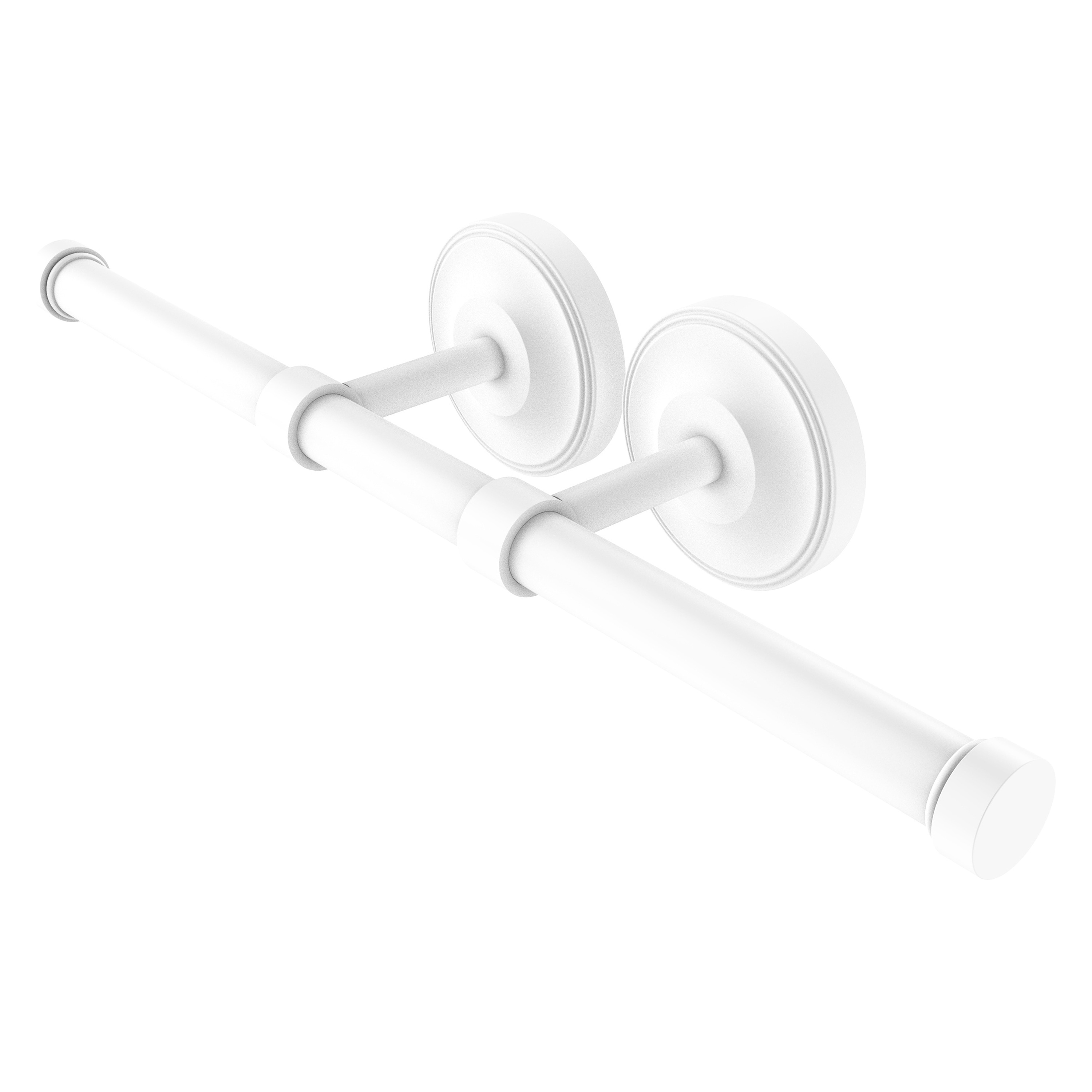 Allied Brass PR-24-2-WHM Prestige Regal Matte White Wall mount Double post Toilet Paper Holder 2 -Rolls