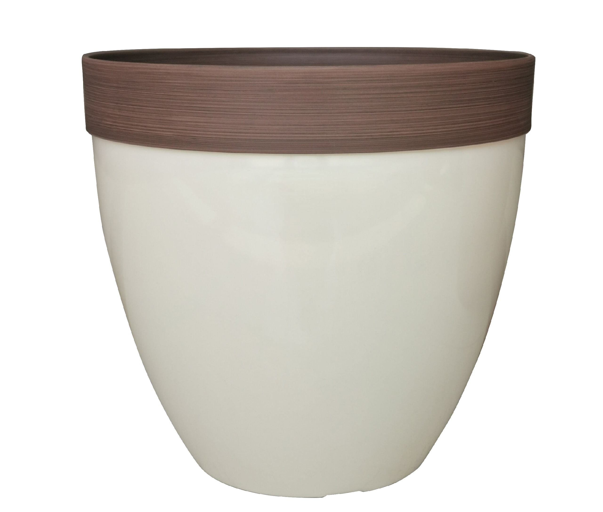 Southern Patio HDR-077091A Round 15.0-in W Large White Resin Indoor/Outdoor Planter with Drainage Holes