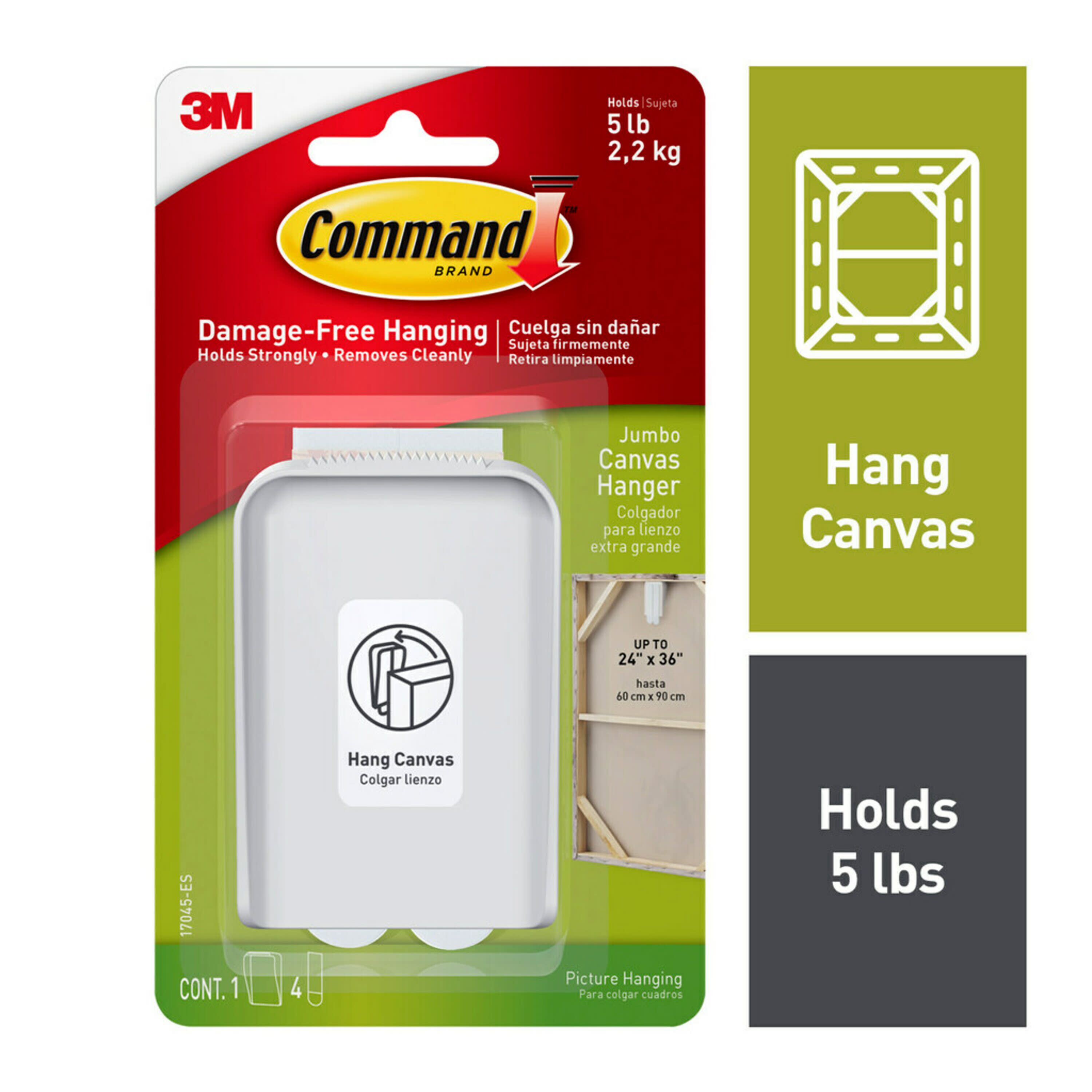 Command White Jumbo Canvas Hanger in the Picture Hangers