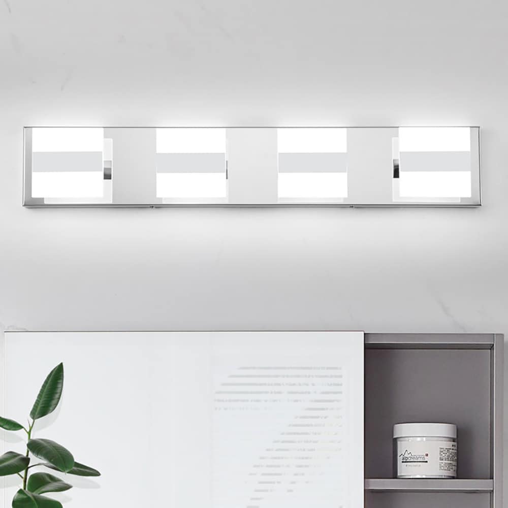 EDISLIVE Y81010000035088 26.77-in 4 -Light Chrome Integrated LED Modern/contemporary Vanity light