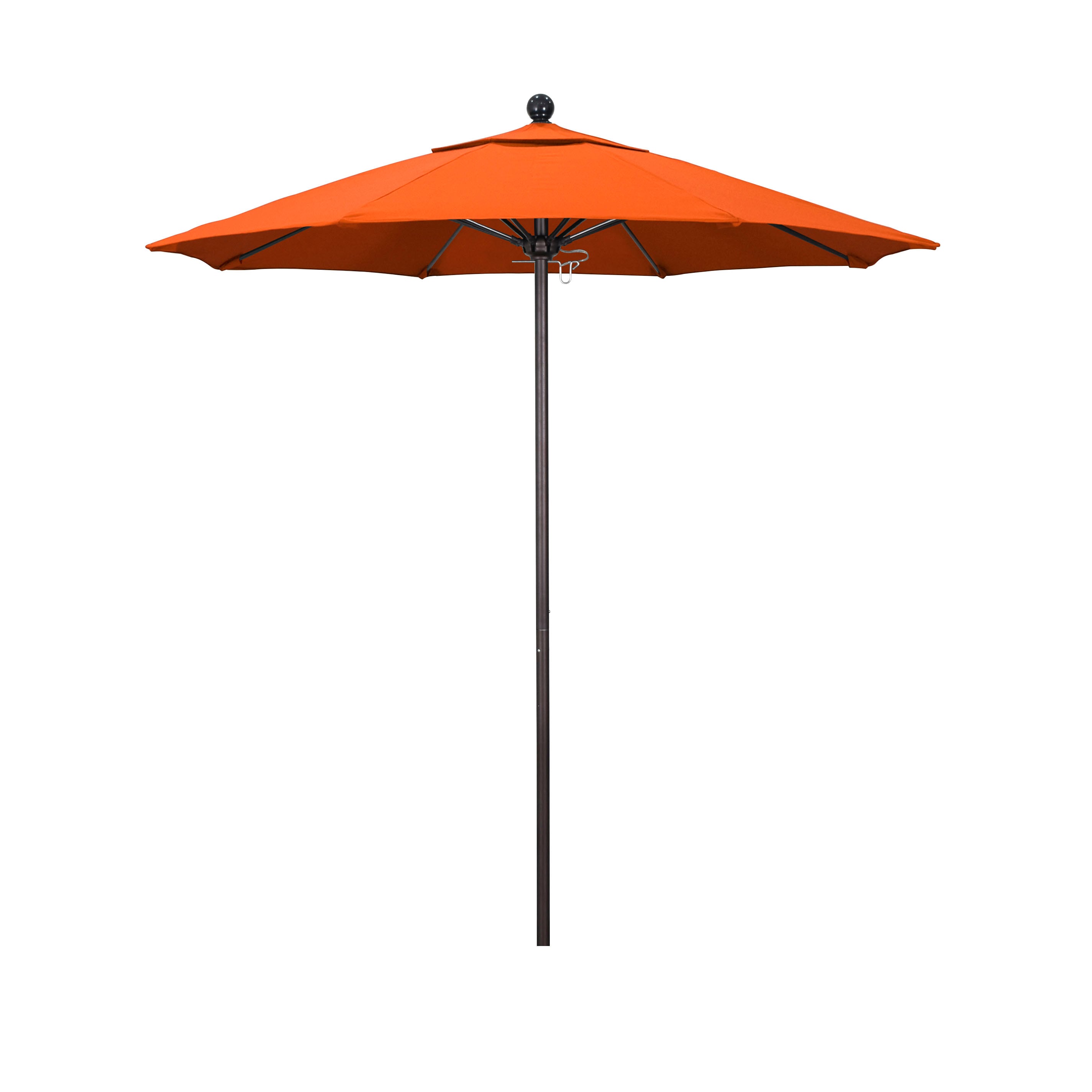 California Umbrella ALTO758117-5415 7.5-ft Aluminum Orange No-tilt Market Patio Umbrella